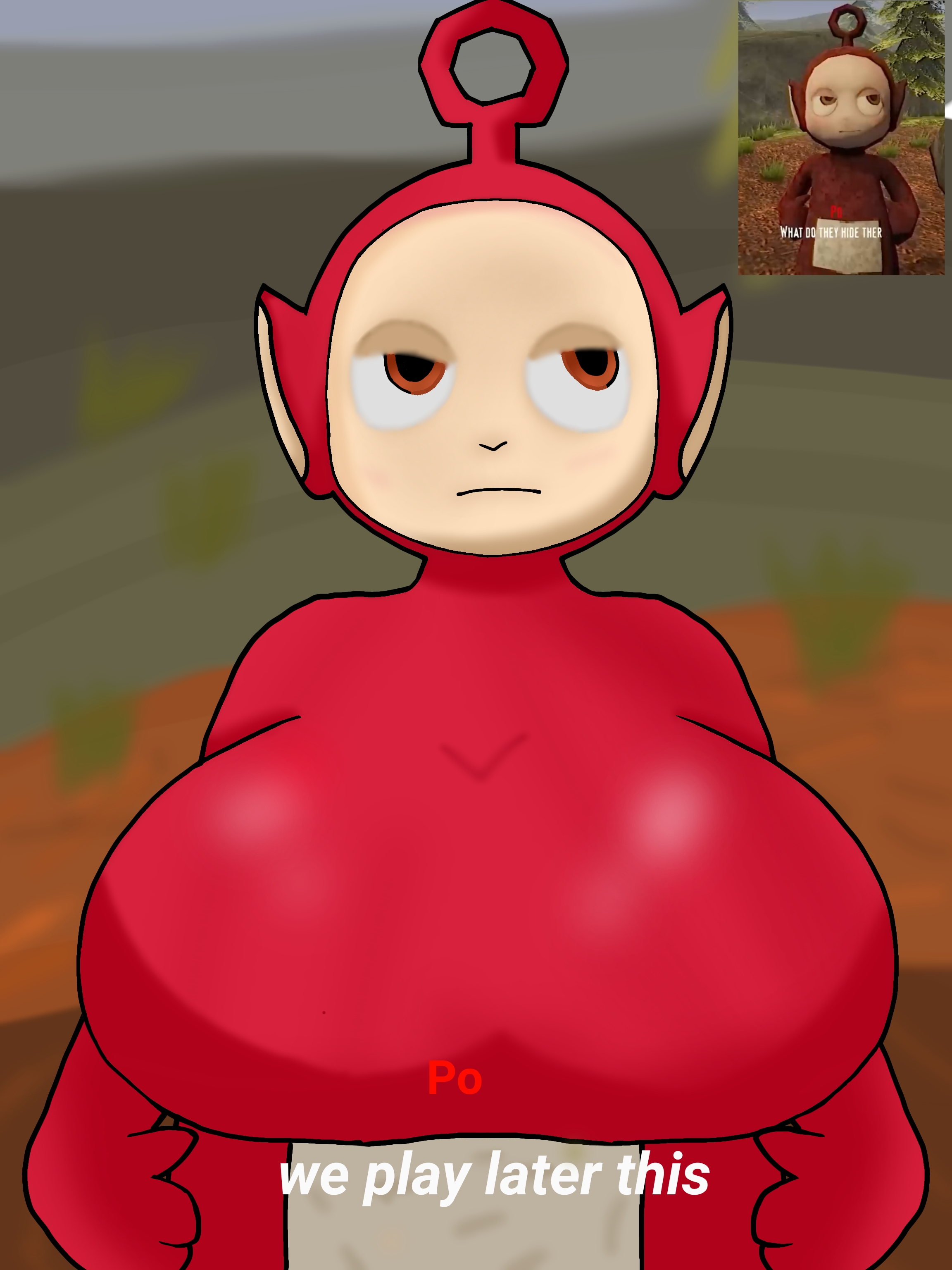 annoyed, annoyed expression, big breasts, big tits, boobs, breasts, chubby, chubby female, huge breasts, huge tits, no nipples, no nipples visible, po (slendytubbies), po (teletubbies), slendytubbies, slendytubbies 0, slendytubbies 0:records, slendytubbies 3, teletubbies, tits, titties, tv (anatomy)