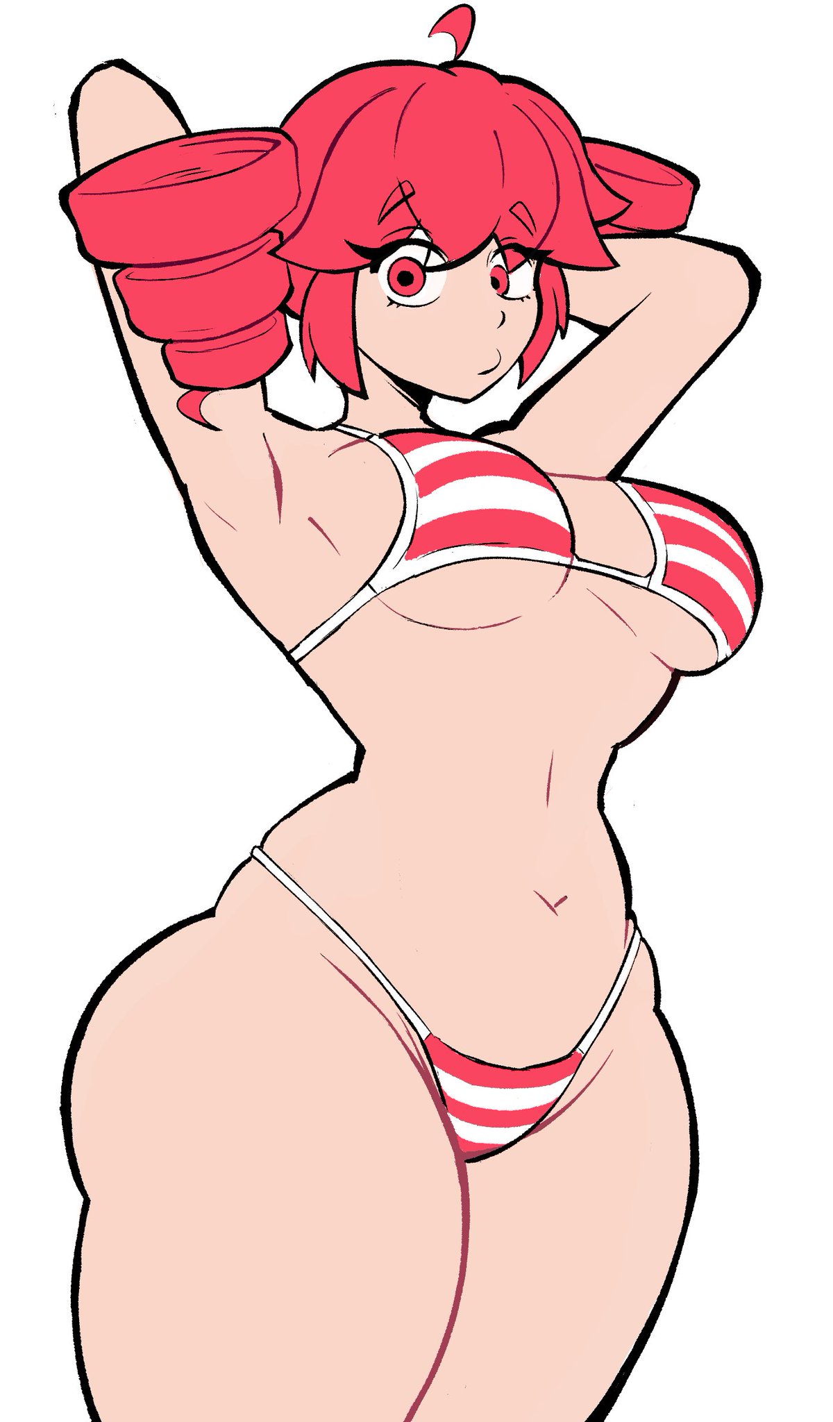 1girls, 2d, 2d (artwork), armpits, arms behind back, arms up, big ass, big breasts, bikini, bikini bottom, bikini top, curvaceous, curvy, curvy body, curvy female, curvy figure, dumb, dumb girl, fat ass, female, female focus, hips wider than shoulders, huge ass, huge thighs, kasane teto, light skin, light-skinned female, medium breasts, red hair, tagme, thick, thick thighs, thighs, twintails, utau, voluptuous, voluptuous body, voluptuous female, wide hips, wide thighs, zeeorsomething