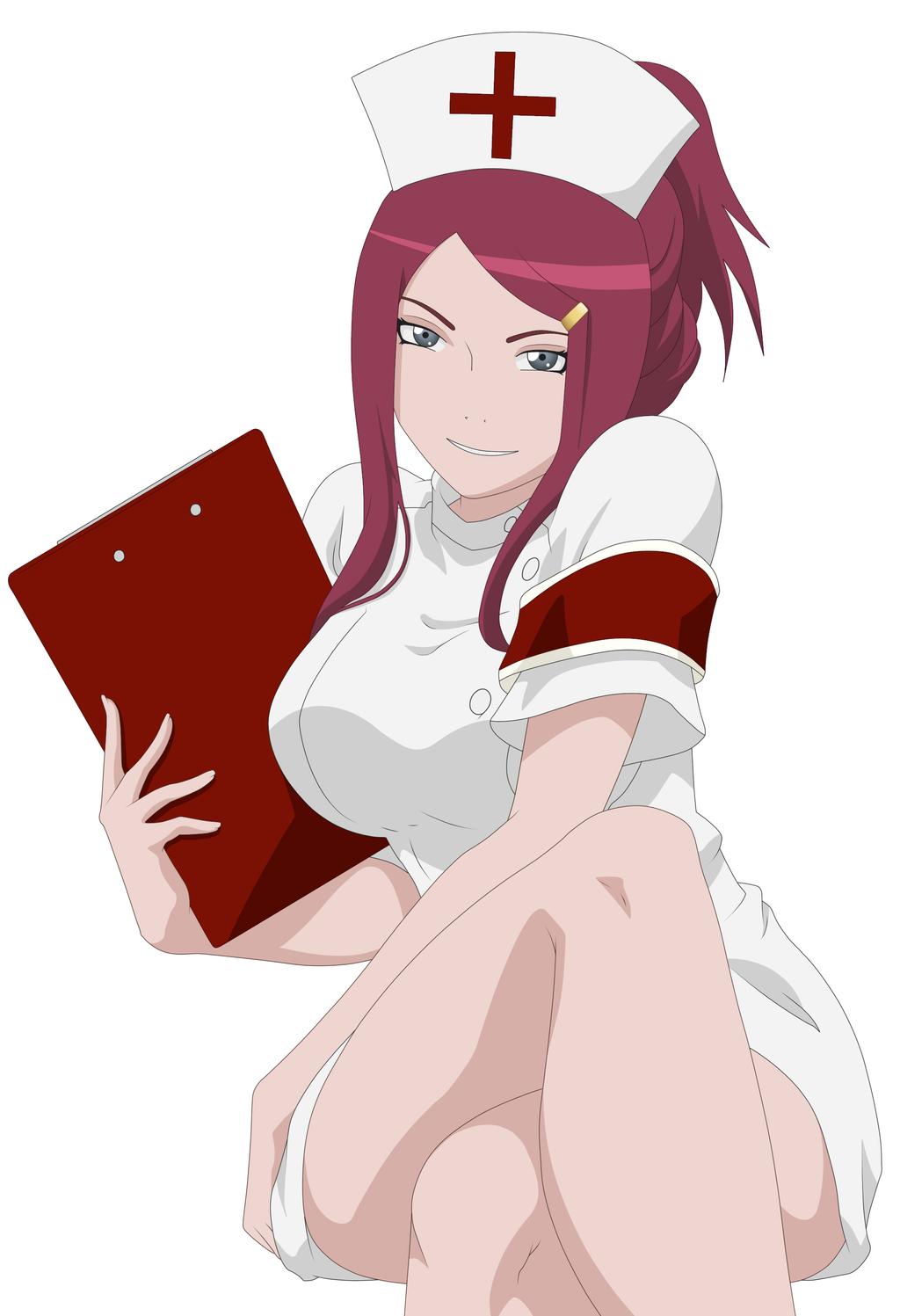 1girls, 2020, big breasts, breasts, costume, female, female only, hi res, large breasts, looking at viewer, naruto, naruto (series), nurse, nurse uniform, pixiv manga sample, red hair, solo, thick, thick thighs, uzumaki kushina