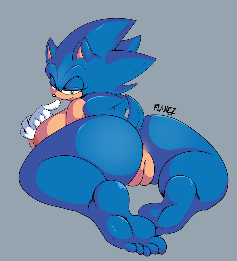 1girls, anus, ass, big ass, big breasts, blue fur, breasts, female, female only, genderswap, green eyes, laying on stomach, nude, pussy, rule 63, seductive, seductive smile, smirk, solo, sonic (series), sonic the hedgehog, sonic the hedgehog (series), sonique the hedgehog
