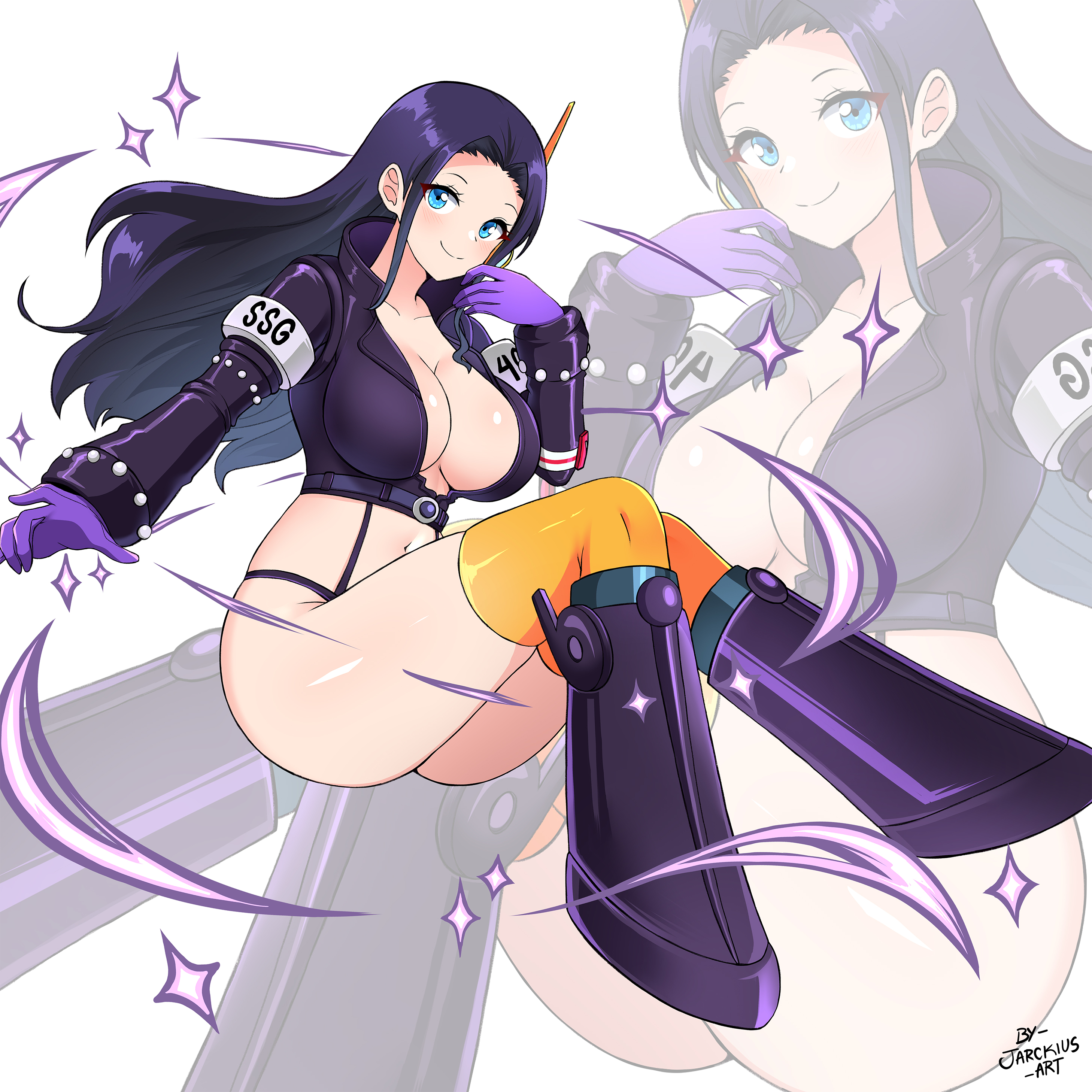 1girls, big breasts, black hair, black-haired female, breasts, cleavage, female, female focus, female only, jarckius, nico robin, one piece, one piece: egghead arc, shounen jump, tagme
