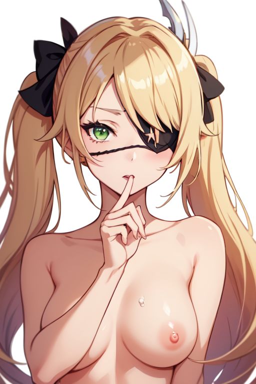 ai_generated blonde_female blonde_hair female fischl_(genshin_impact) genshin_impact girl green_eyes naked nude nude_female