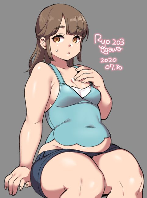1girls, chubby, female, female only, ryo agawa, solo, thick thighs, wide hips