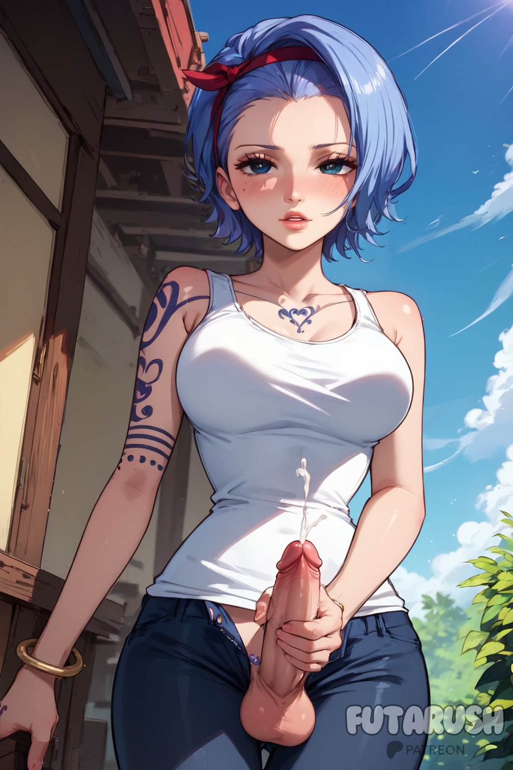 1futa ai_generated artist_name big_breasts big_penis blue_hair breasts chest commission cum cumming dickgirl ejaculate ejaculating ejaculating_cum ejaculation erect_penis erected_penis erection futa_balls futa_only futanari futarush large_breasts large_penis masturbating masturbation medium_breasts naked naked_futa naked_futanari nojiko normal_breasts nude_futa nude_futanari one_piece outdoor outdoors patreon patreon_username penis penis_out short_hair solo solo_futa standing standing_position sultryspark video_game video_games