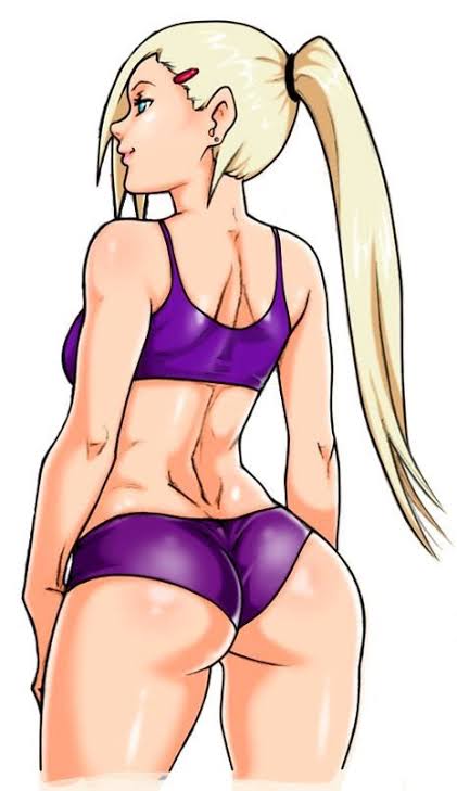 1girls, ass, blonde hair, female, ino yamanaka, large ass, naruto, naruto (series), naruto shippuden, panties, solo