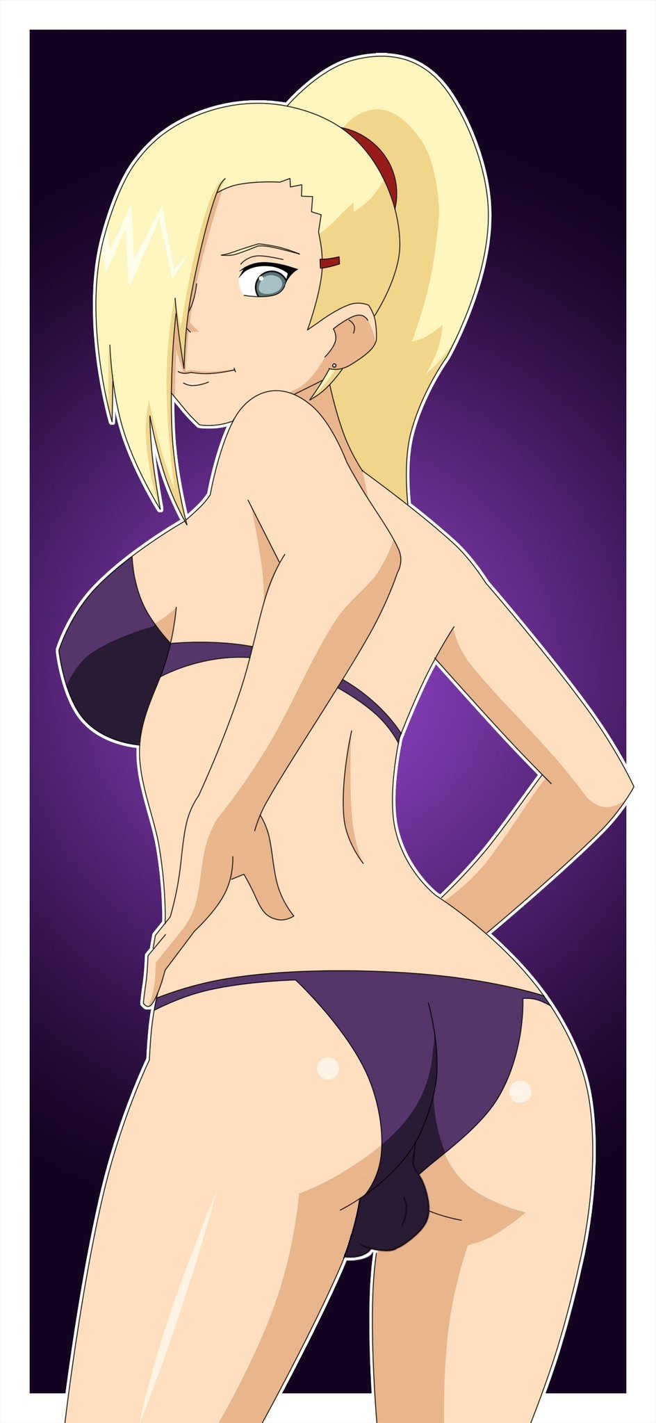 1futa, ass, backsack, balls, balls bulge, balls in panties, ballsack, bikini, blonde hair, breasts, curvy, curvy figure, edit, flaccid, futa only, futanari, ino yamanaka, intersex, large breasts, naruto, naruto (series), naruto shippuden, panties, panty bulge, penis, penis bulge, penis in panties, penis under clothes, solo futa, third-party edit