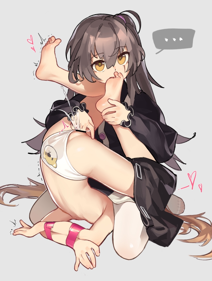 ... 2girls alternate_costume arm_behind_back bangs bar_censor barefoot black_dress bound bound_arms censored dress eyebrows_visible_through_hair feet female_ejaculation fingering flat_chest girls'_frontline grey_background grey_hair long_hair long_sleeves looking_at_viewer multiple_girls panties panties_aside pantyhose pussy_juice simple_background sitting sitting_on_face sitting_on_person spoken_ellipsis tianliang_duohe_fangdongye topless ump45_(girls'_frontline) ump9_(girls'_frontline) underwear vaginal_penetration white_legwear white_panties yellow_eyes yuri