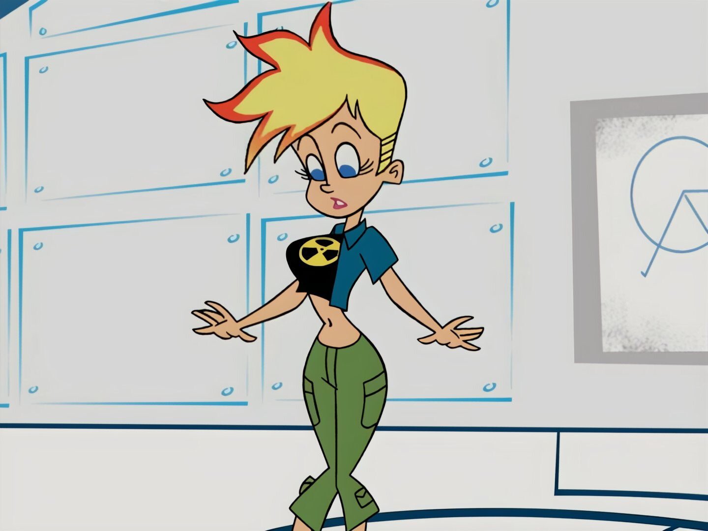 1girls, alternate version available, artist request, ass, blonde hair, blue eyes, breasts, cameltoe, canon genderswap, cartoon network, cleavage, curvy, edit, female, huge ass, jenny test, johnny test, johnny test (series), lipstick, looking down, official art, orange hair, pussy, red hair, red highlights, rule 63, screenshot, screenshot edit, short hair, thick lips, voluptuous, wide hips