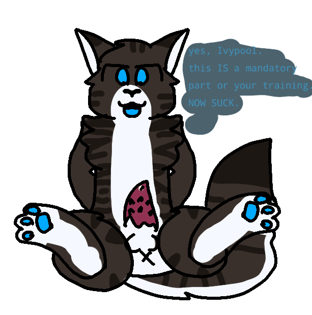 animal_genitalia anthro asshole balls blue_eyes brown_fur comic dark_forest erection feline feline_penis ghost hawkfrost_(warriors) high_resolution ivypool_(warriors) male_only simple_background talking_to_viewer warriors_(cats)