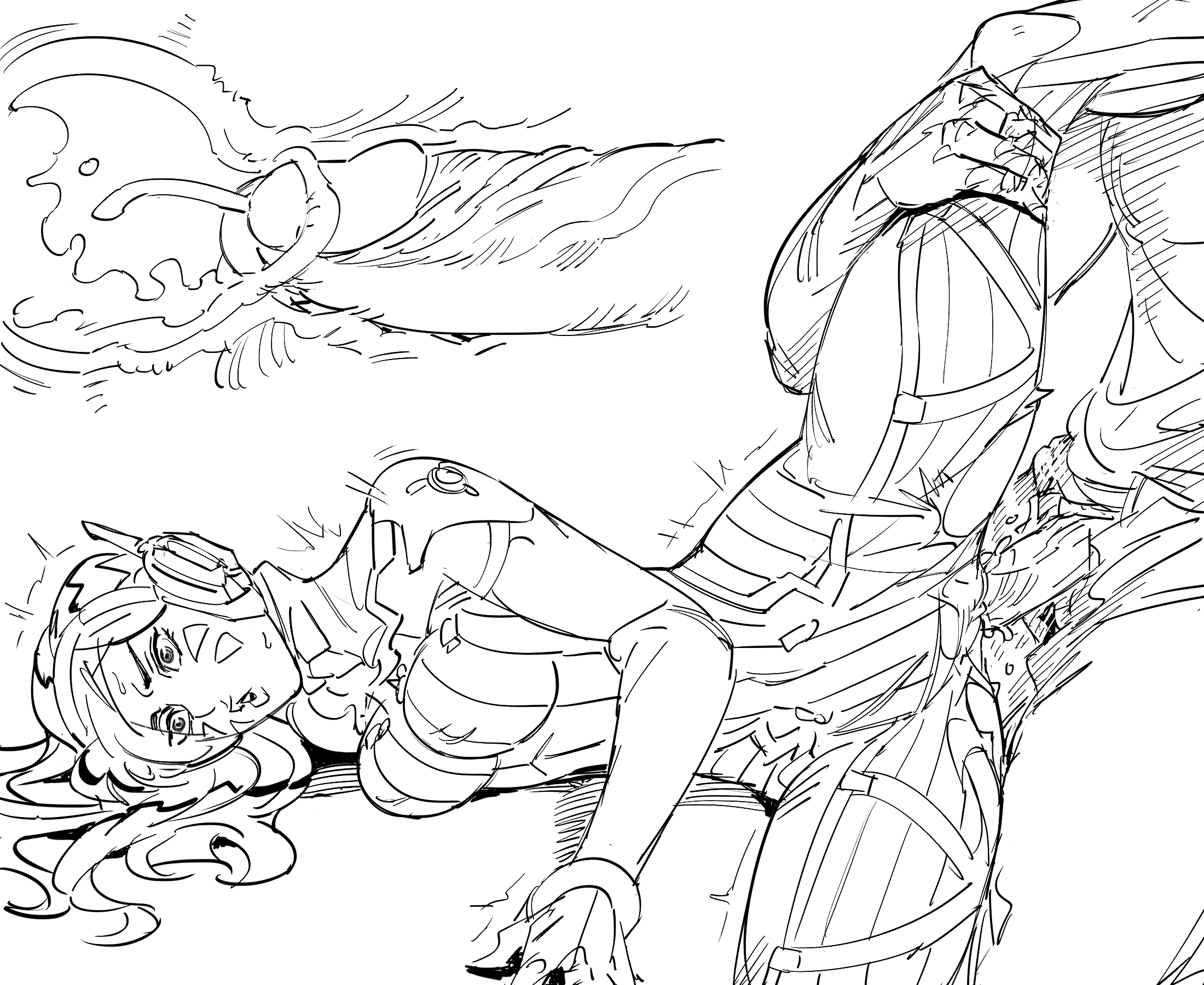 1boy, 1girls, bb (baalbuddy), bodysuit, breasts, clothing, covered nipples, cross section, cum, cum in pussy, cum in uterus, cum inside, d.va, female, greyscale, headphones, highres, internal cumshot, lying, male, medium breasts, monochrome, on side, open mouth, overwatch, parted lips, penetration, penis, pussy, sex, spread legs, straight, torn bodysuit, torn clothes, uncensored, uterus, vaginal penetration, white background, wide eyed, wide-eyed