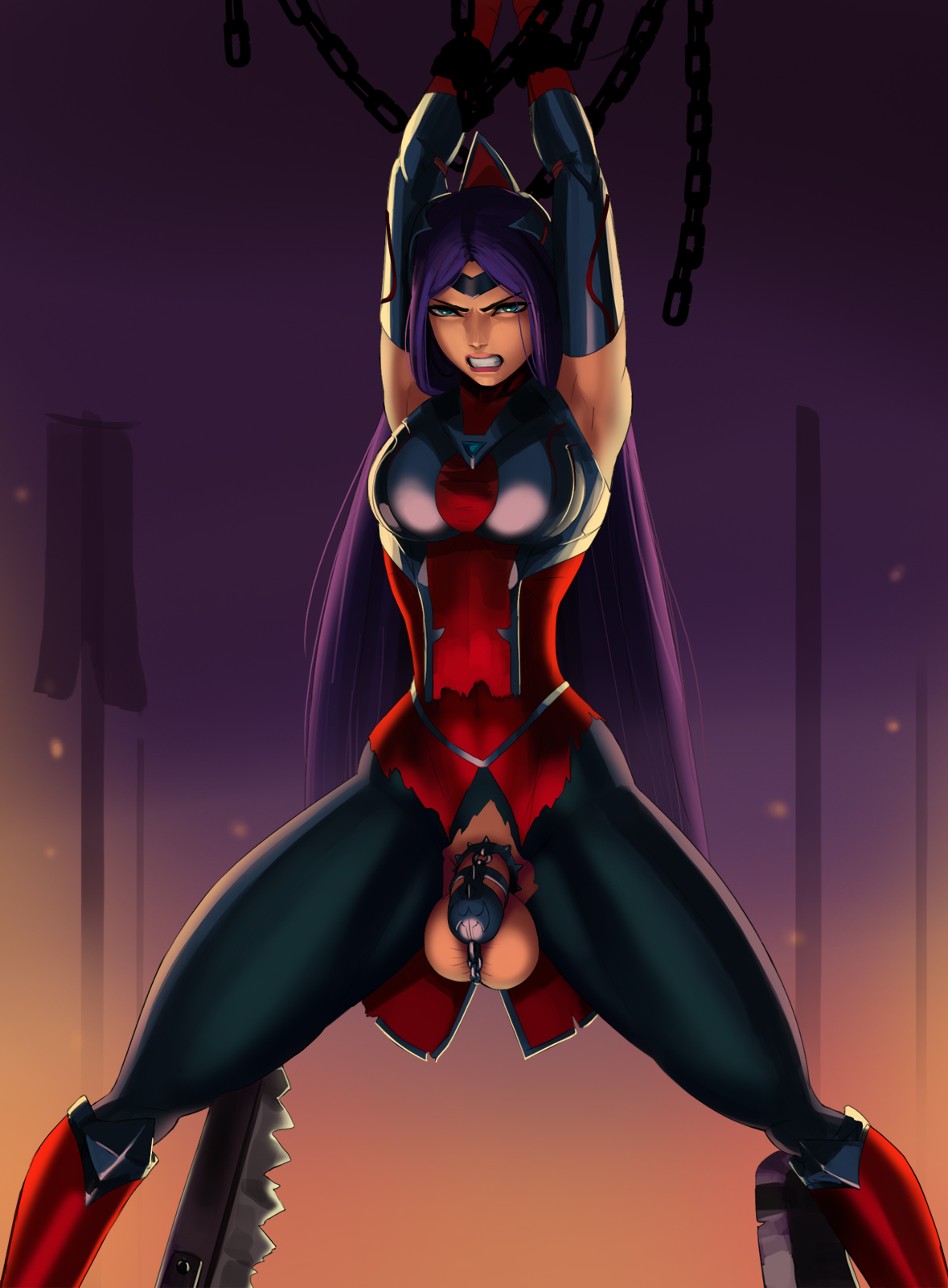 1futa, aka6, balls, bondage, breasts, chastity, chastity cage, dickgirl, erection, forced, futa only, futanari, futasub, intersex, irelia xan, league of legends, male, penis, restrained, solo, testicles, trap