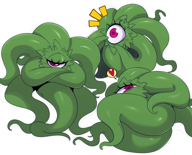 <3 1boy 2020 absurd_res absurdres blush crossed_arms female feminine_male girly green_body green_skin half-closed_eyes heart hi_res highres inviting looking_at_viewer looking_back marvel marvel_comics mouthless narrowed_eyes one_eye presenting red_eye shuma-gorath shuma_gorath solo solo_male sssonic2 surprise tentacle tentacle_monster tentacles white_background