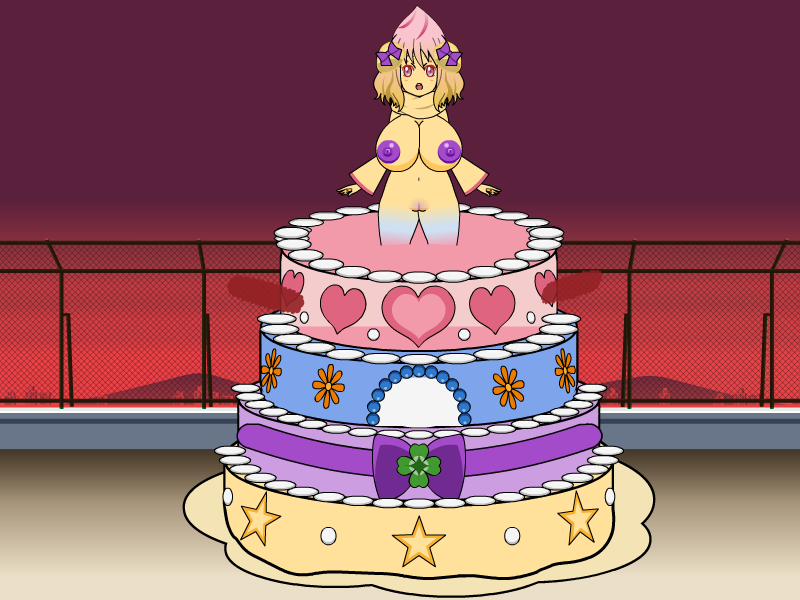 1girls alcremie anthro anthrofied big_breasts breasts cake crosswarrior24 fairy food giantess gigantamax_alcremie kisekae layer_cake nintendo nude original_character pokemon pokemon_ss purple_nipples purple_ribbon red_eyes red_sky ribbon yellow_skin