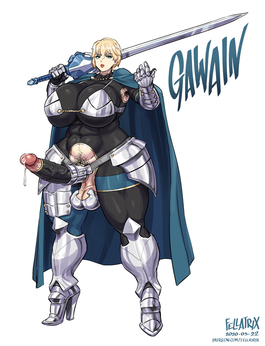 1futa 2020 abs armor armpit armpit_hair armpits artist_name ball_armor ball_bra big_breasts big_penis bikini_armor blonde_hair breasts breasts_bigger_than_head cape character_name cock_sock curvy dangling_testicles dated fate/grand_order fate_(series) fellatrix female_knight futa_armpit_hair futa_only futanari gawain_(fate) hairy_armpits heels high_heels hips huge_balls huge_breasts huge_cock knight lipstick mature_female musclegut muscular_futanari naughty_face pale-skinned_futanari pale_skin penis_armor perky_breasts platinum_blonde_hair precum precum_drip pubic_hair rule_63 seductive short_hair skimpy_armor skintight solo stiletto_heels sword thick_thighs thighs unconvincing_armor very_high_heels white_background wide_hips