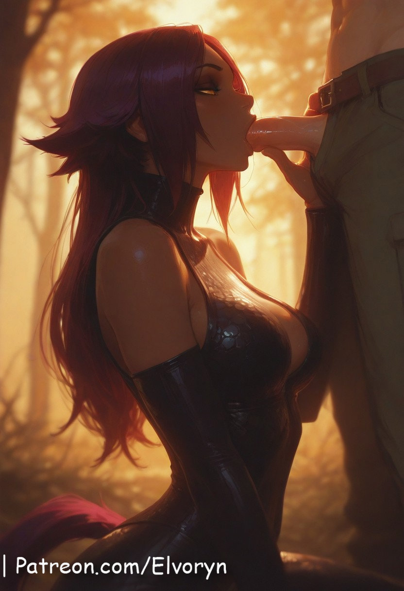 1boy, 1girls, ai generated, ass, athletic, athletic female, big ass, big breasts, bleach, blowjob, breasts, dark skin, dark-skinned, dark-skinned female, duo, elvoryn, fellatio, female, female on top, fit female, huge ass, interracial, kemonomimi, kneeling, kneeling oral position, large breasts, light skin, light-skinned male, male, muscular, muscular female, on knees, oral sex, penis, penis in mouth, pussy, sex, shihouin yoruichi, slim waist, thick ass, thick thighs, vaginal penetration, variant set, wide hips