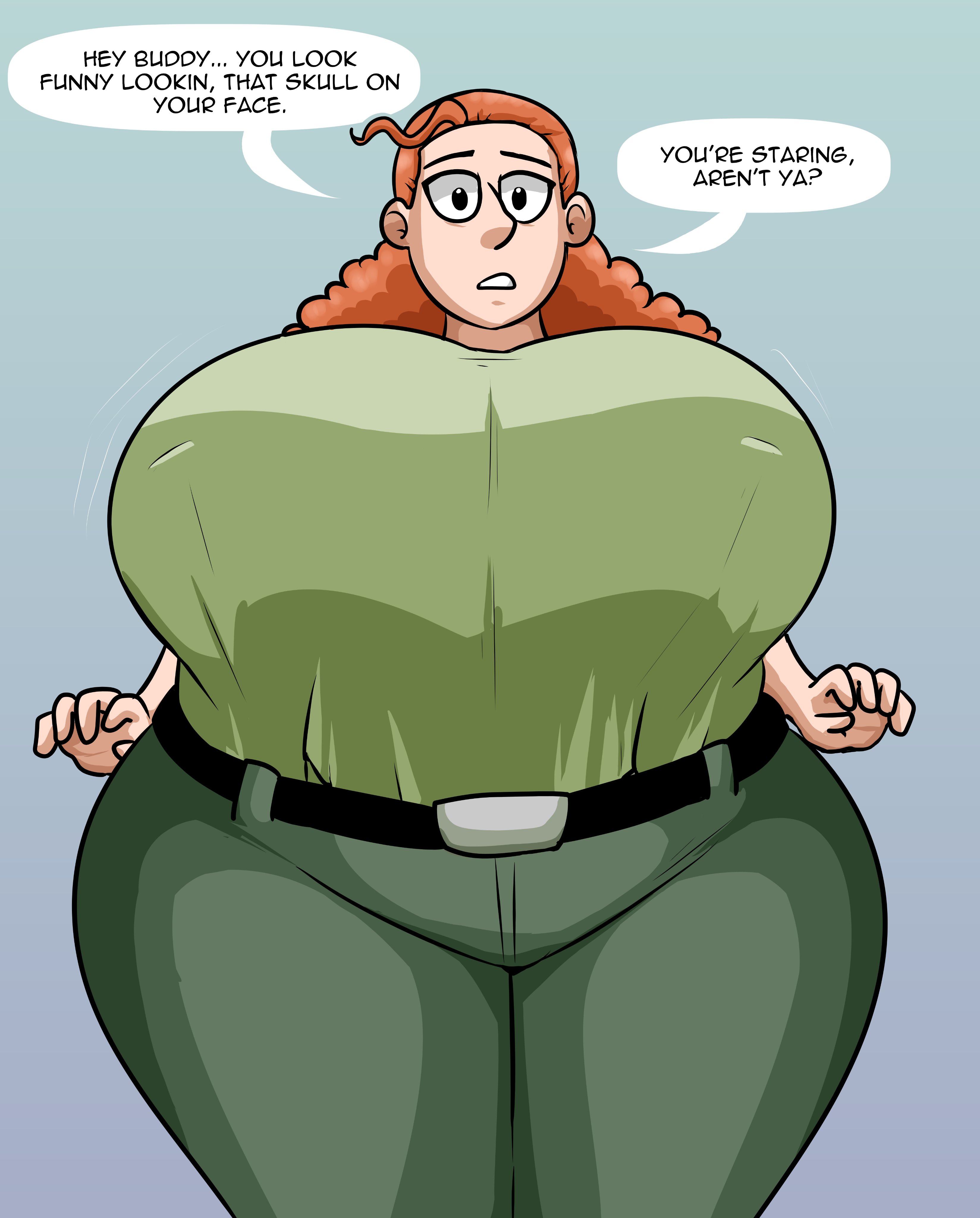 breasts, creature from the lake, dialogue, female, huge breasts, max1mus, plump, pov, shelby (creature from the lake), tagme, thick thighs