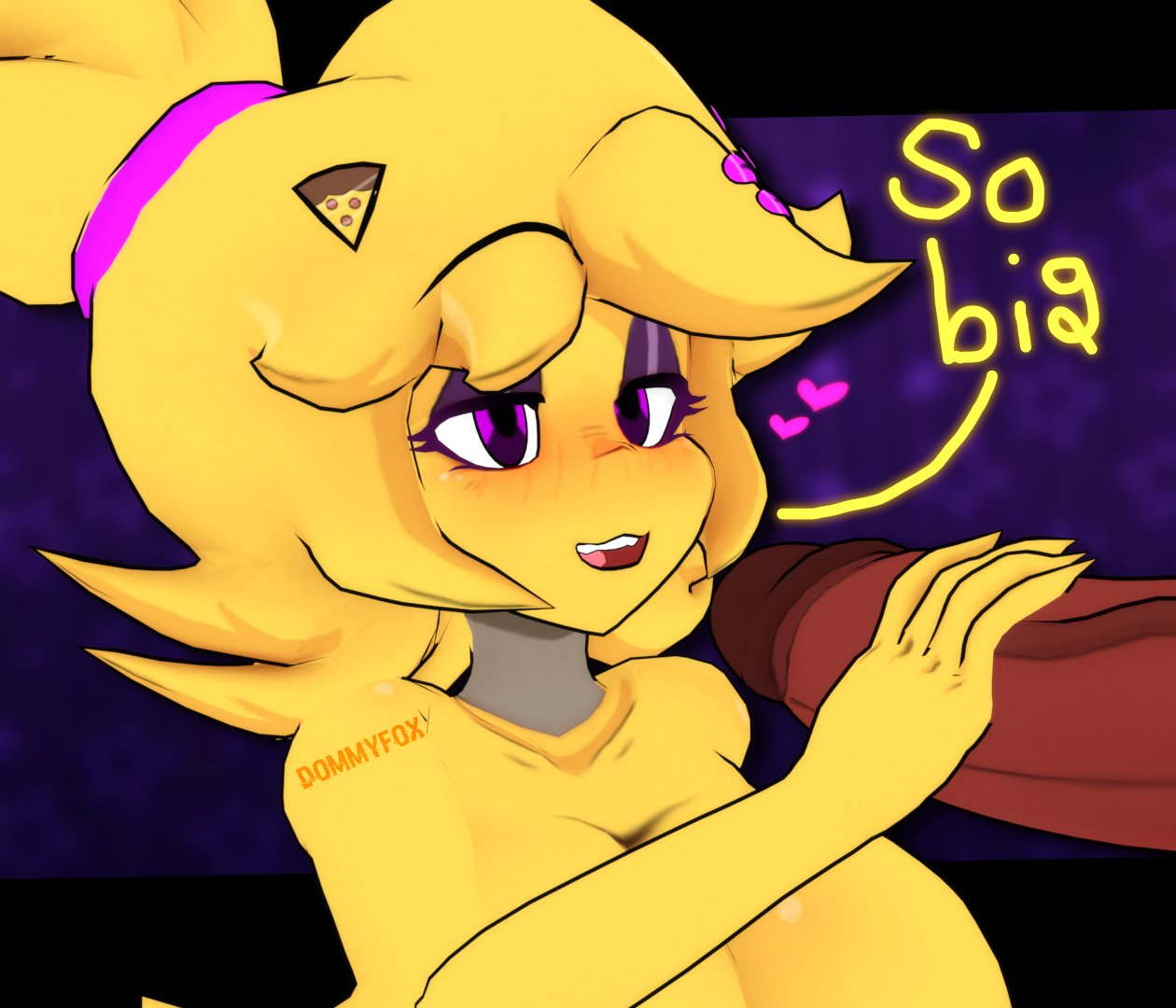 3d, anthro, bedroom eyes, big breasts, big penis, breasts, chiku, cryptiacurves, fazclaire's nightclub, fexa, five nights at freddy's, foxyxchica, fredina's nightclub, futanari, handjob, intersex, looking at penis, naked, notdommyfox, penis, voluptuous
