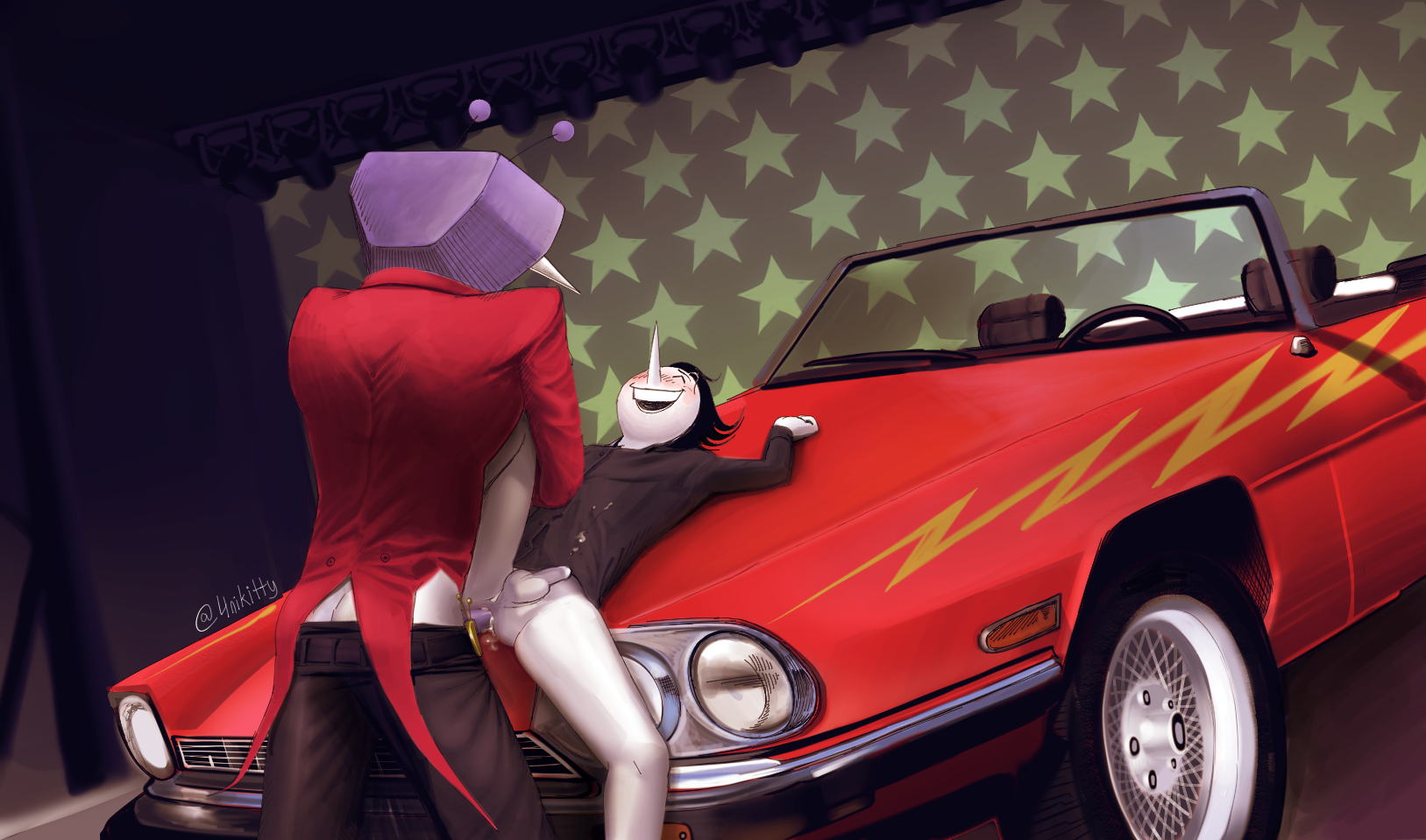 4nikitty, anal sex, car sex, deltarune, deltarune chapter 3, gay sex, male, spamton g spamton, tagme, tenna (deltarune)