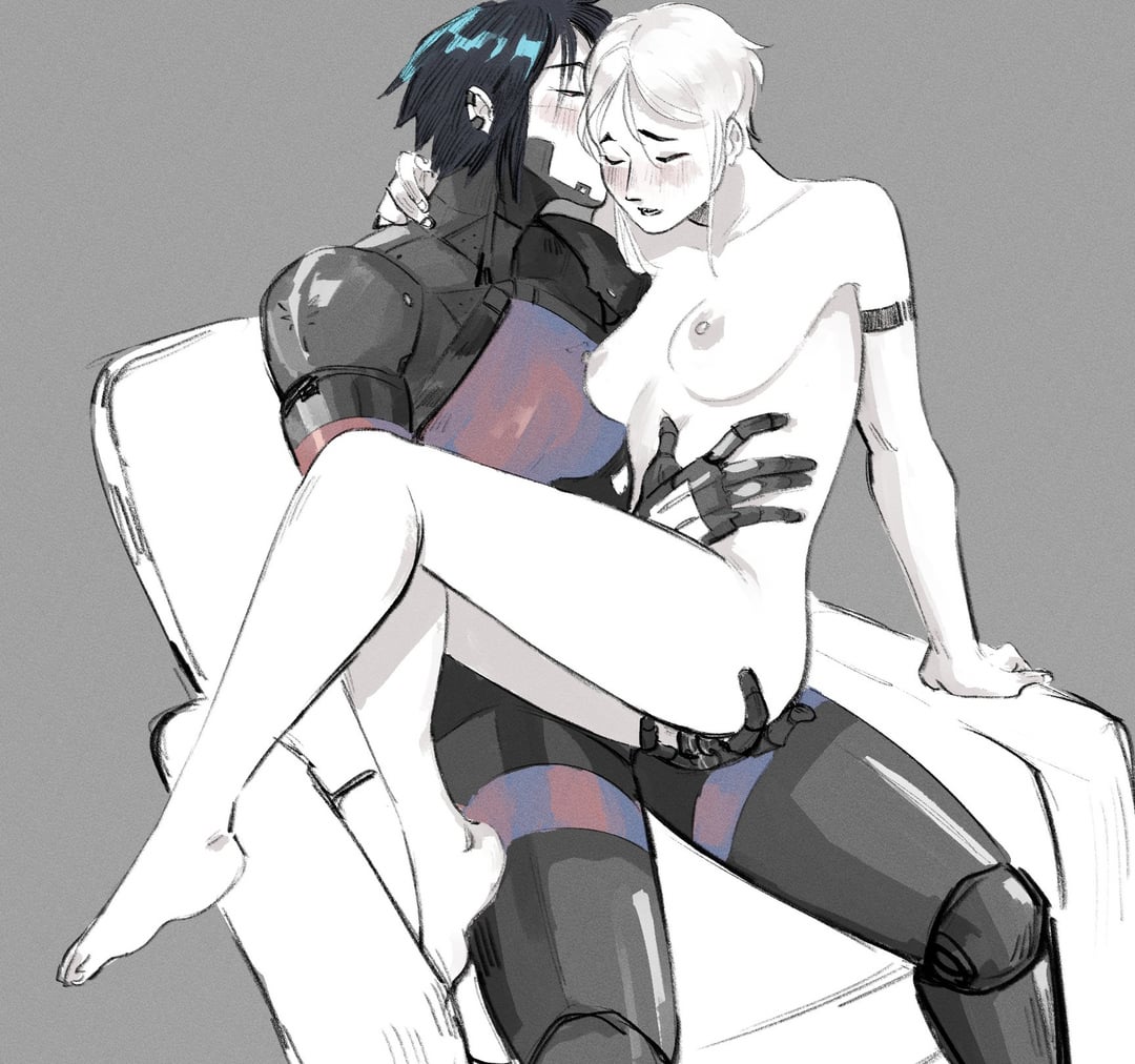 2girls, android, android girl, anime style, ariane yeong, cyborg, cyborg girl, elster (signalis), female, fingering, fingering pussy, lesbian sex, no artist, pussy, robot, robot girl, signalis, tagme, white hair, yuri