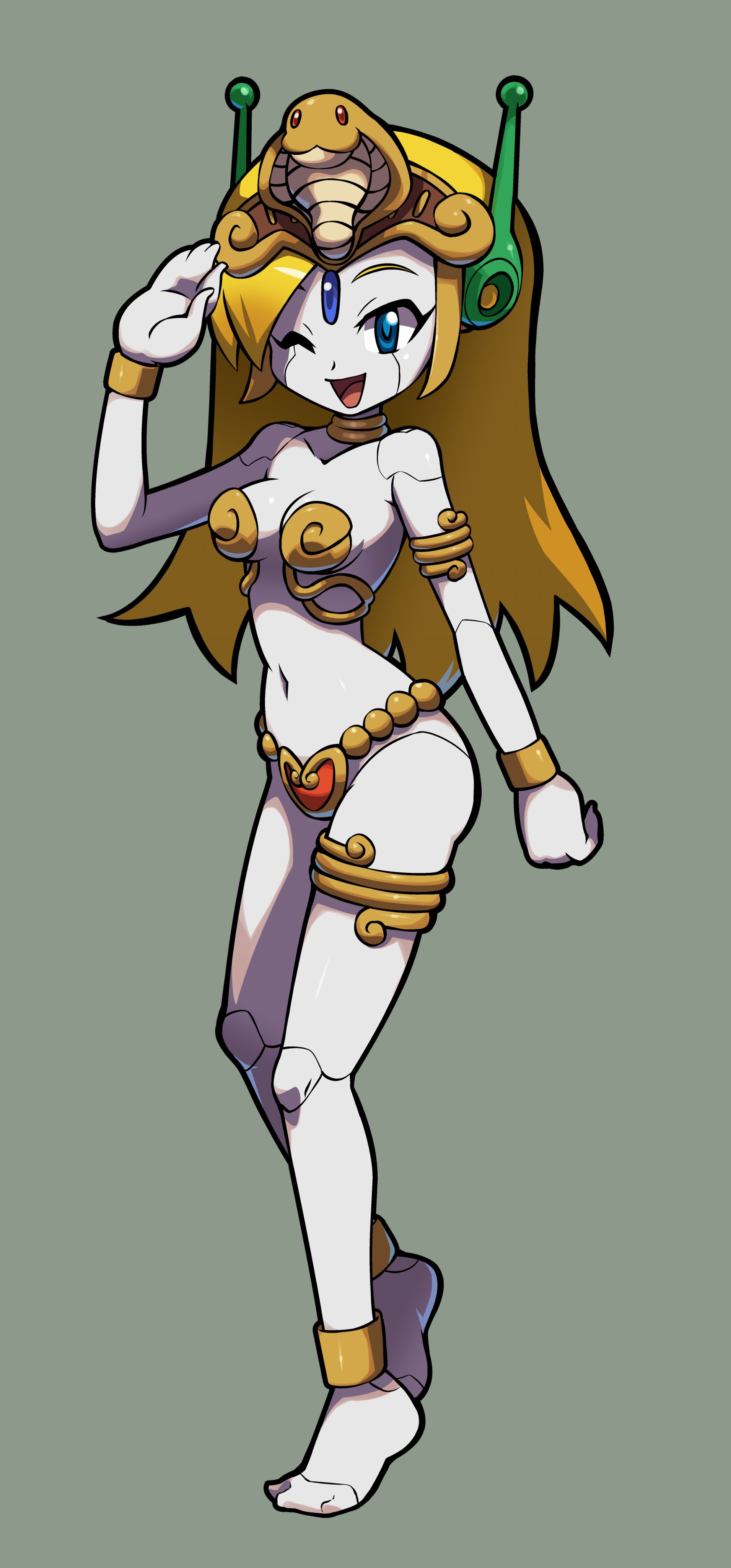 cave story, cosplay, curly brace, dancer outfit, female, looking at viewer, niyuyu, revealing clothes, robot girl, shantae, simple background, tagme, wayforward