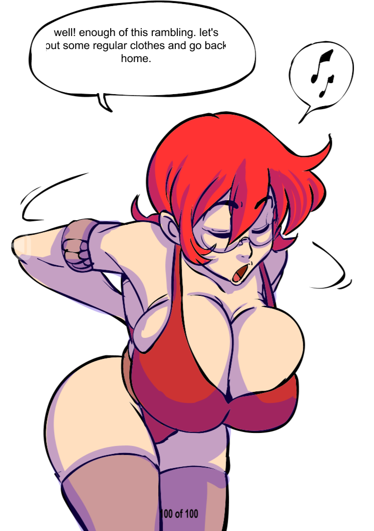 balak glasses huge_breasts nomoco red_hair