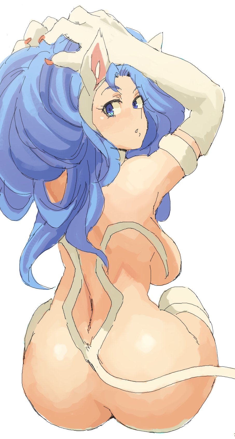 1girls, animal hands, ass, big ass, big breasts, breasts, darkstalkers, felicia, felicia (darkstalkers), female, female only, large breasts, looking at viewer, looking back, medium breasts, minakami, solo