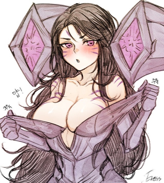 female, kai'sa, league of legends, tagme, undressing