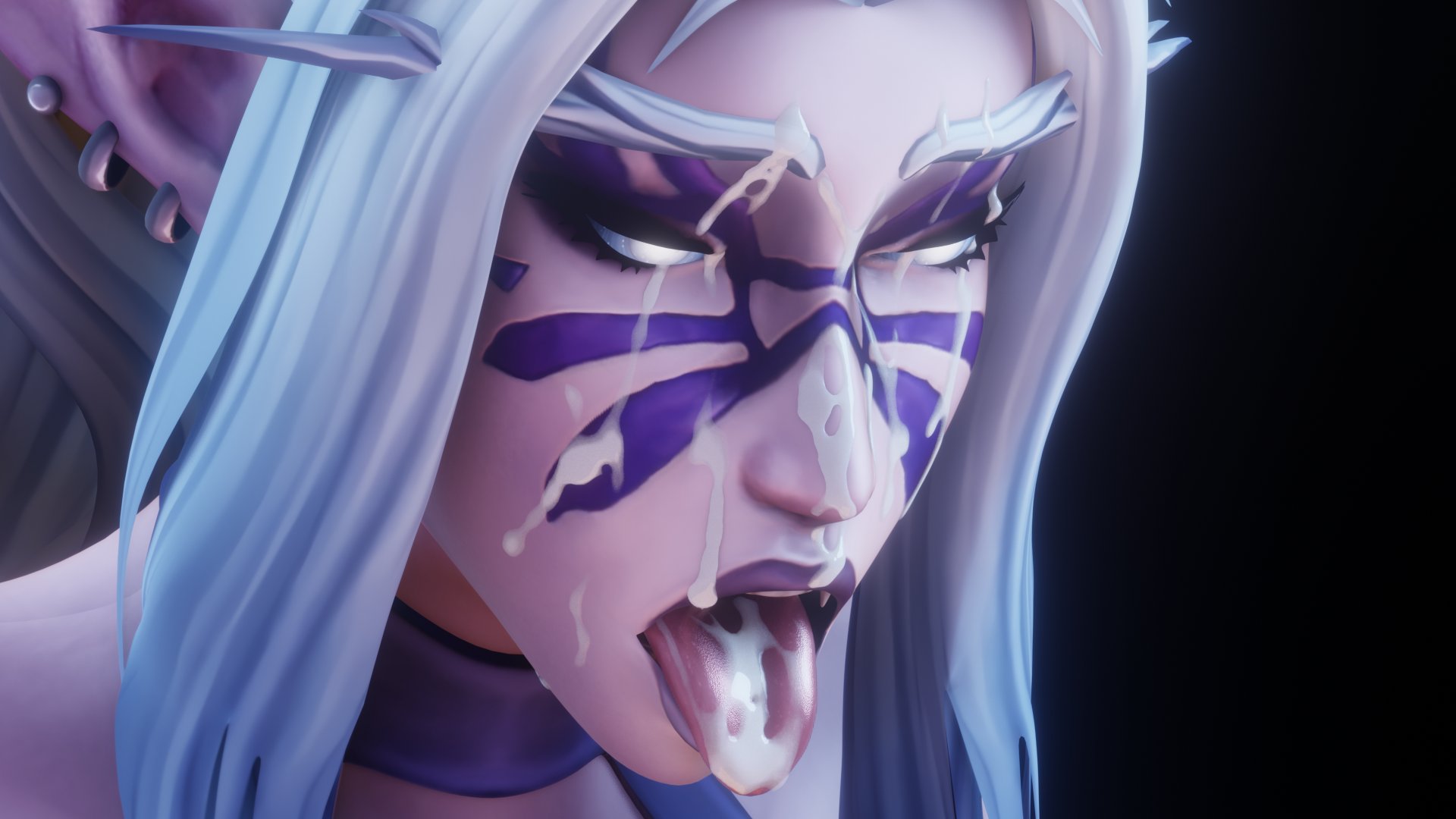 1girls, 3d, blizzard entertainment, cum, cum on face, elf, elf ears, elf female, female, female only, night elf, night elf female, semen, semen on body, solo, warcraft, world of warcraft, wow, zaro3d