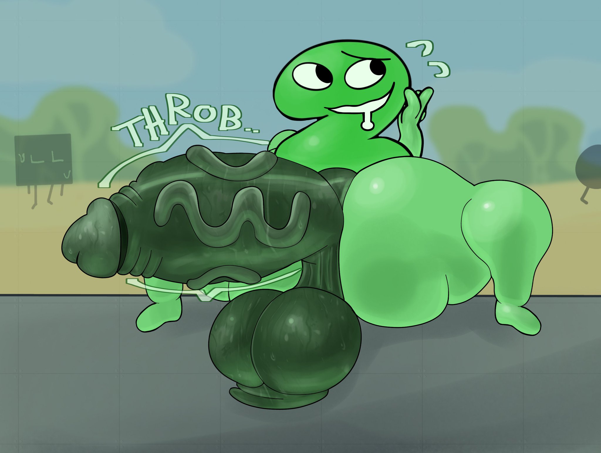 1boy, background character, battle for dream island, big penis, drooling, gaslight engine, huge thighs, object shows, tagme, the power of two, two (tpot)