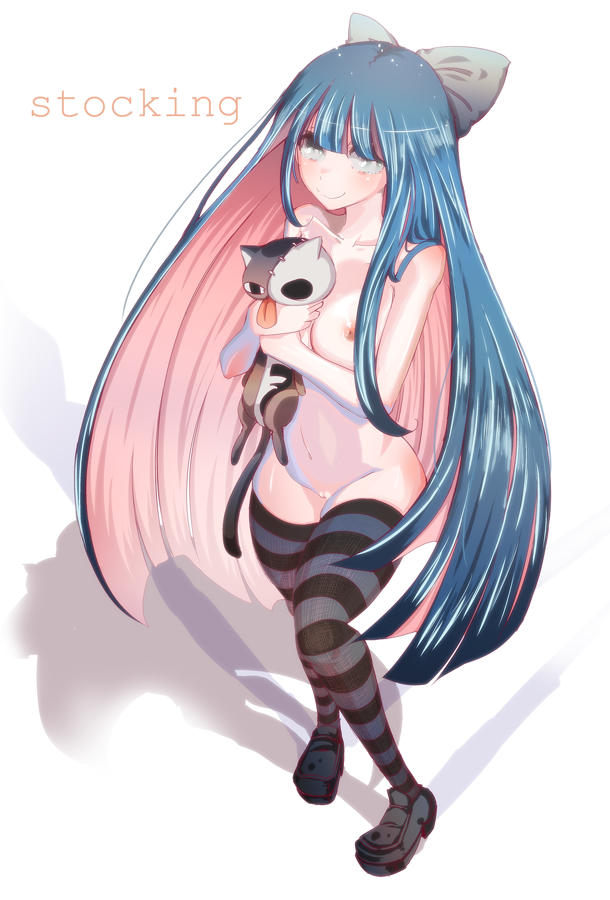 breasts cream_(artist) cream_(nipakupa) honekoneko_(psg) panty_&_stocking_with_garterbelt pussy stocking_anarchy straight_hair striped striped_legwear striped_thighhighs thighhighs uncensored