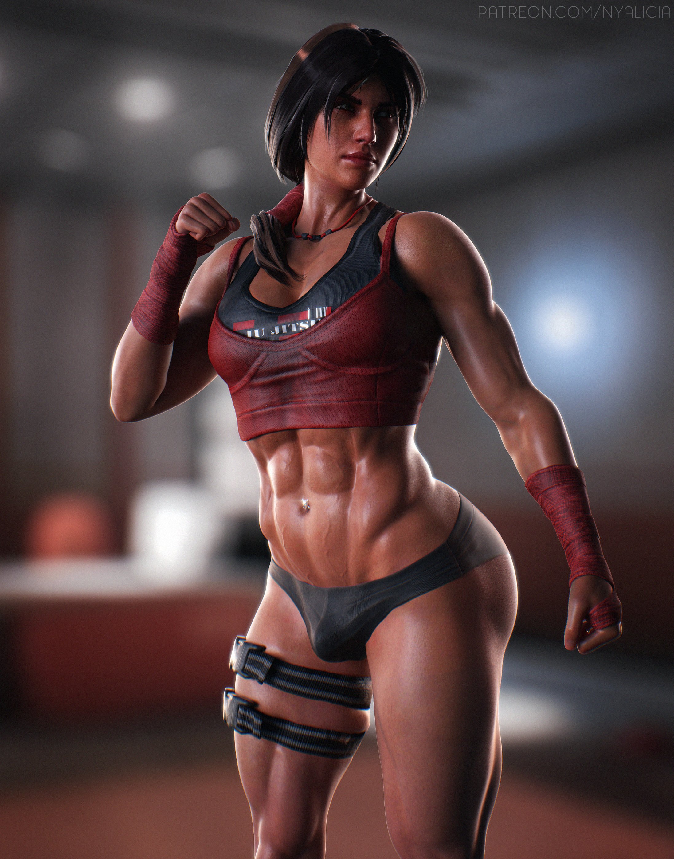 1futa, 3d, blender, brazilian, brazilian female, bulge, caveira (rainbow six), female, futa only, futanari, intersex, muscles, muscular, muscular futa, nyalicia, rainbow six, rainbow six siege, solo, solo futa, tagme, tom clancy