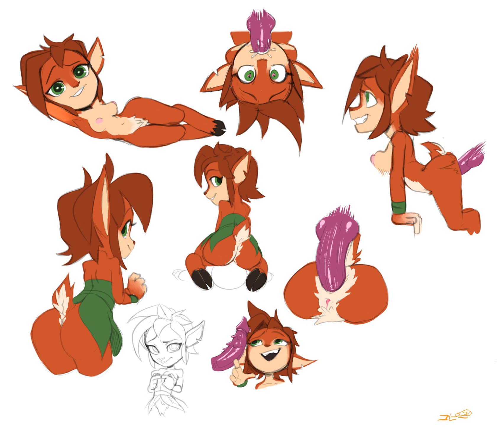 activision, anal, anal sex, anthro, anus, ass, breasts, brown hair, cum, deepthroat, elora, faun, fellatio, female, female focus, fox, green eyes, heart-shaped pupils, looking at viewer, looking back, looking pleasured, male, medium breasts, nipples, oral, oral sex, orange fur, penis, pussy, smile, source request, spyro reignited trilogy, spyro the dragon, tail, thehumancopier, unseen male face, unusual anatomy, unusual genitalia, unusual penis, upside-down, white background, year request