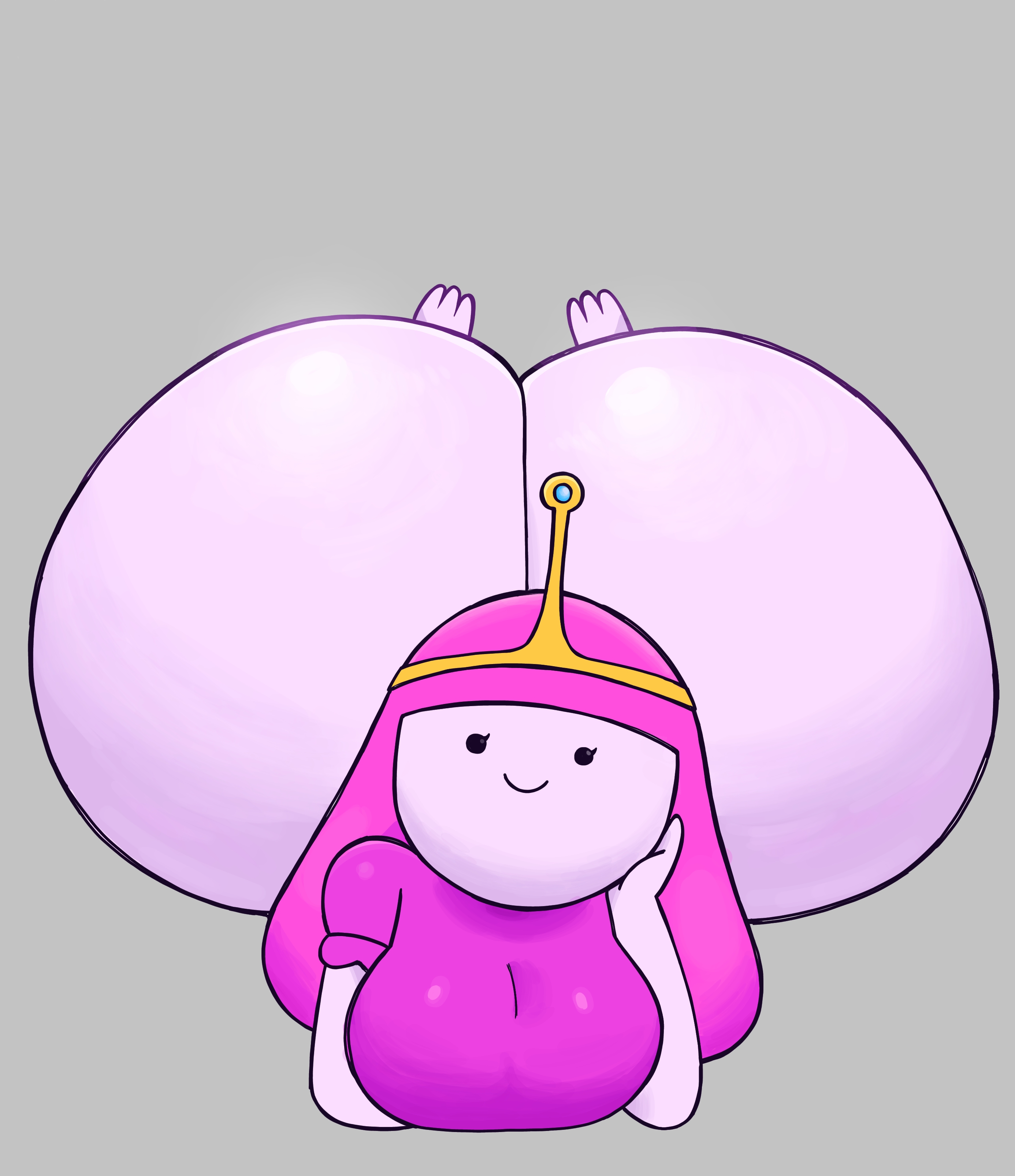 1female, 1girls, adventure time, ass, ass focus, big ass, cartoon network, crown, female, female only, hyper ass, mrpotato123 , pink body, pink hair, princess bubblegum, self upload, tagme