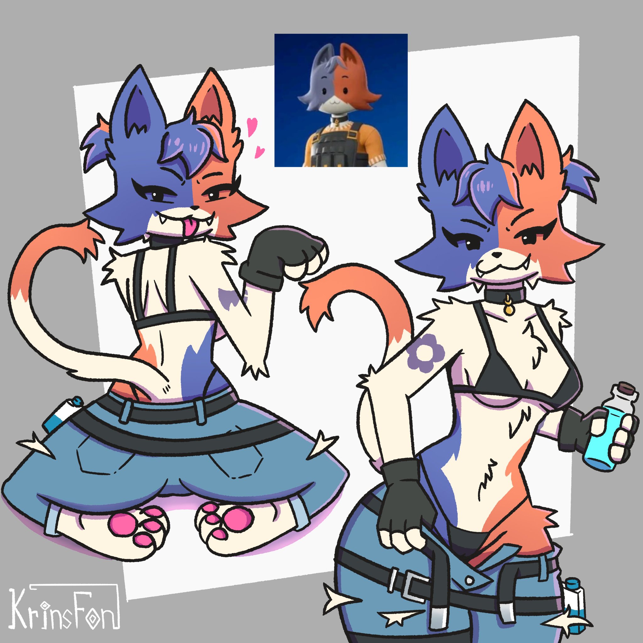 2025, bikini, cate meowdy (fortnite), epic games, female, female only, fortnite, furry, furry female, furry only, krinsfon, reference image, tagme