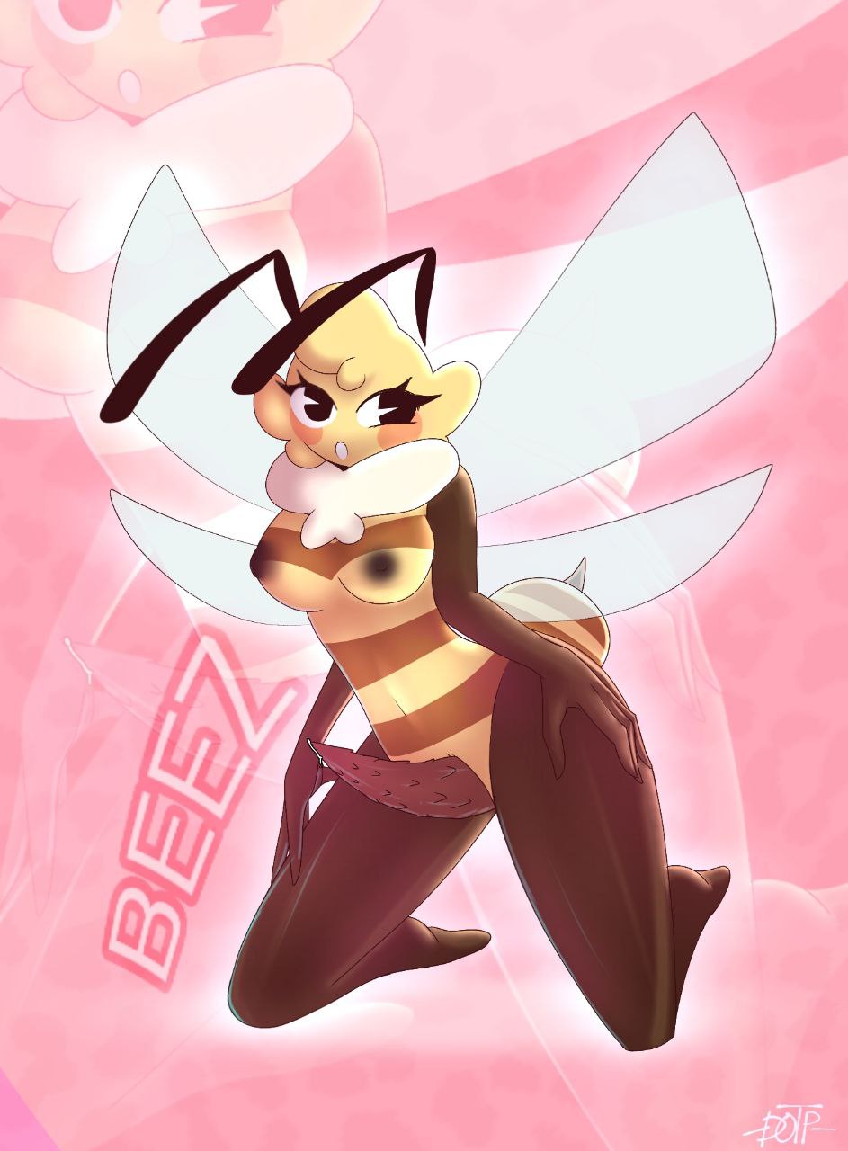 anthro, arthropod, bee, beez, beez (hikorikimo), big breasts, big hips, cock, dandy's world, dandys world, dandys world oc, dickgirl, furry, futa sans balls, futanari, gift, hips, insects, morikusan, nipples, oc, original character, precum, rule 63, self upload, spiky cock, toons