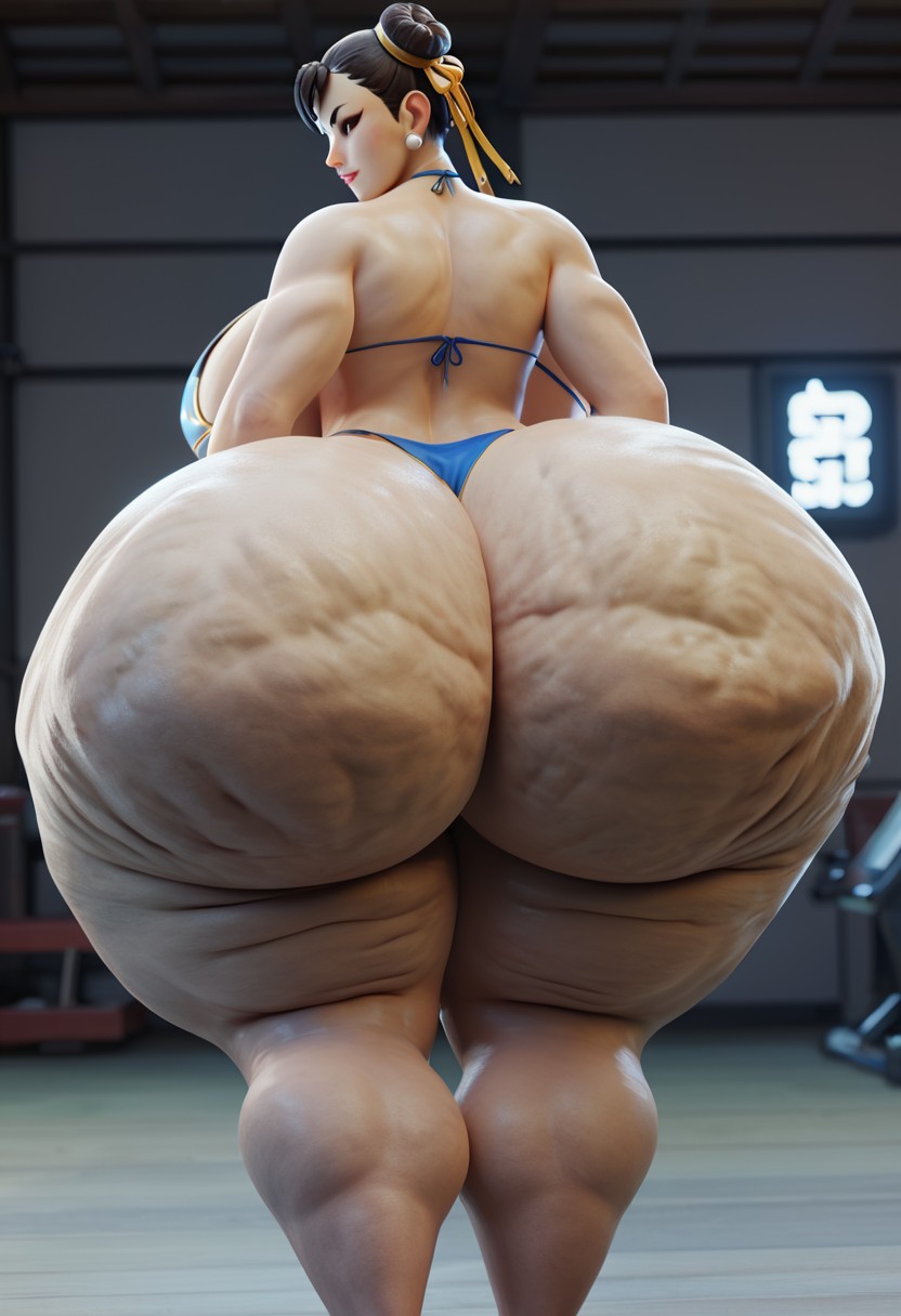 1girls ai_generated asian_female ass_cheeks back_view background bbw big_ass big_butt big_legs big_thighs big_woman bikini bra buttocks capcom cellulite chinese_girl chubby chun-li curvy curvy_ass curvy_figure dojo enormous_ass eyeliner gigantic_ass gyatt hair_buns huge_ass huge_breasts huge_legs huge_thighs lard_ass lumpy massive_ass monster_ass ribbon solo solo_female street_fighter stretch_marks thick_ass thick_calves thick_thighs thong wide_hips