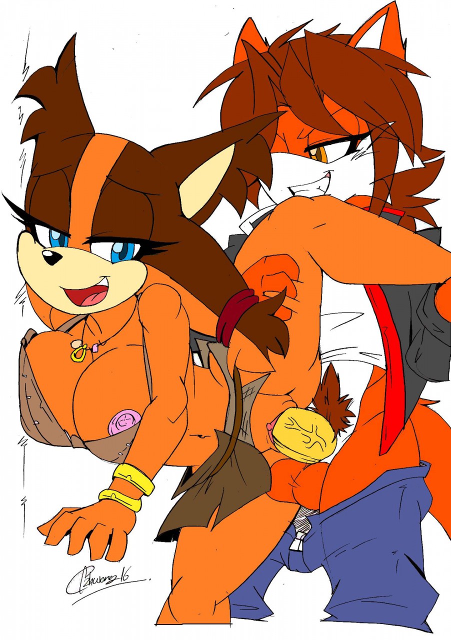 1boy 1girls akatsukishiranui-fox anthro anthro_on_anthro anthro_penetrated anthro_penetrating anthro_penetrating_anthro areola badger breakdown breasts canine clothed clothed_sex clothing duo female female_penetrated fox from_behind_position furry hi_res interspecies leg_grab male male_penetrating male_penetrating_female mammal mustelid musteline nipples original_character penetration penis pubic_hair pussy sex sketch sonic_(series) sonic_boom sonic_the_hedgehog_(series) standing standing_sex sticks_the_badger sticks_the_jungle_badger sticks_the_tejon straight testicles text vaginal_penetration watermark yellow_penis