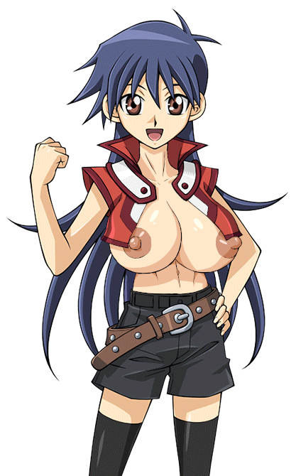 big_breasts bimbo blair_flannigan blue_hair breasts gigantic_breasts huge_breasts huge_nipples large_breasts nipples rochestedorm saotome_rei short_stack shortstack topless yu-gi-oh! yu-gi-oh!_gx