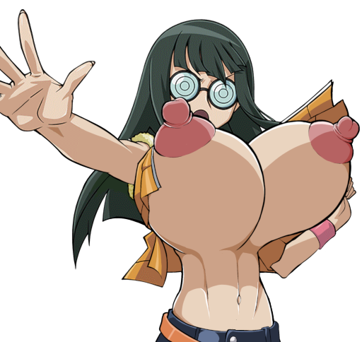 big_breasts bimbo breasts carly_carmine carly_nagisa female gigantic_breasts glasses green_hair huge_breasts huge_nipples hyper_breasts large_breasts nipples rochestedorm topless yu-gi-oh! yu-gi-oh!_5d's