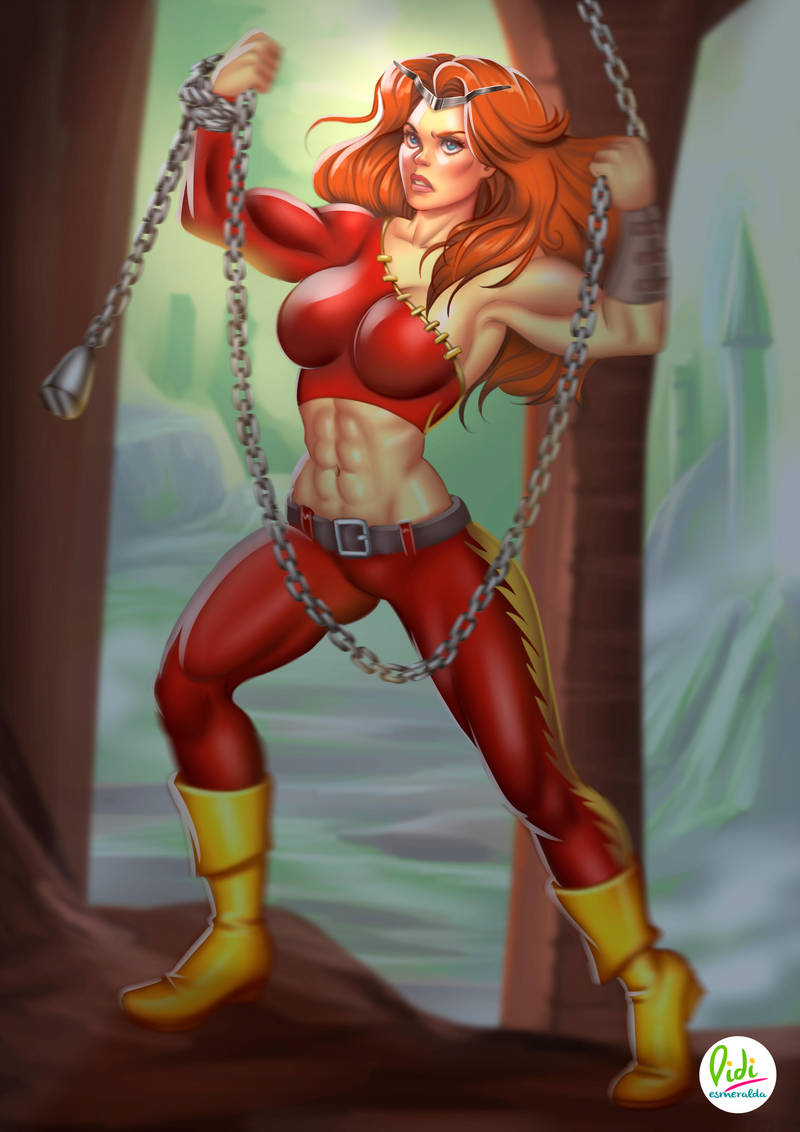 big_breasts clothed_female didi_esmeralda female female_only long_hair marvel mature_female muscular_female red_hair solo solo_female solo_focus supervillain thundra