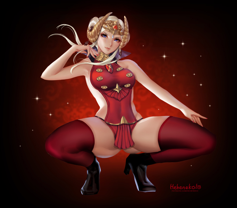 1girls, breasts, crown, edelgard von hresvelg, female, female only, fire emblem, fire emblem: three houses, heheneko, high heel boots, high heels, large breasts, long hair, nintendo, post-timeskip, purple eyes, solo, solo focus, source request, thighhighs, tied hair, white hair
