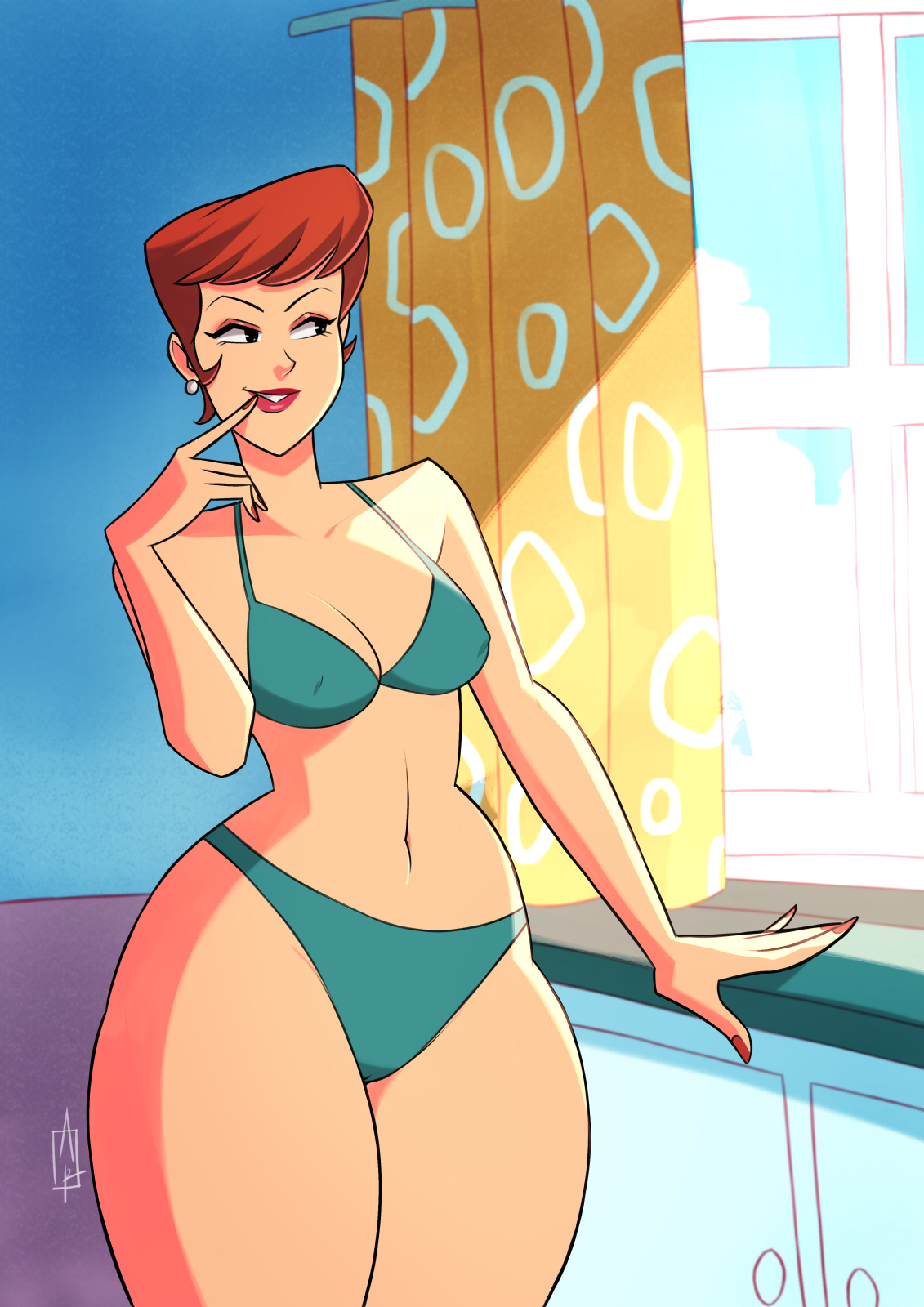 1girls, art1a3t, dexter's laboratory, dexter's mom, female, female only, human, milf, solo