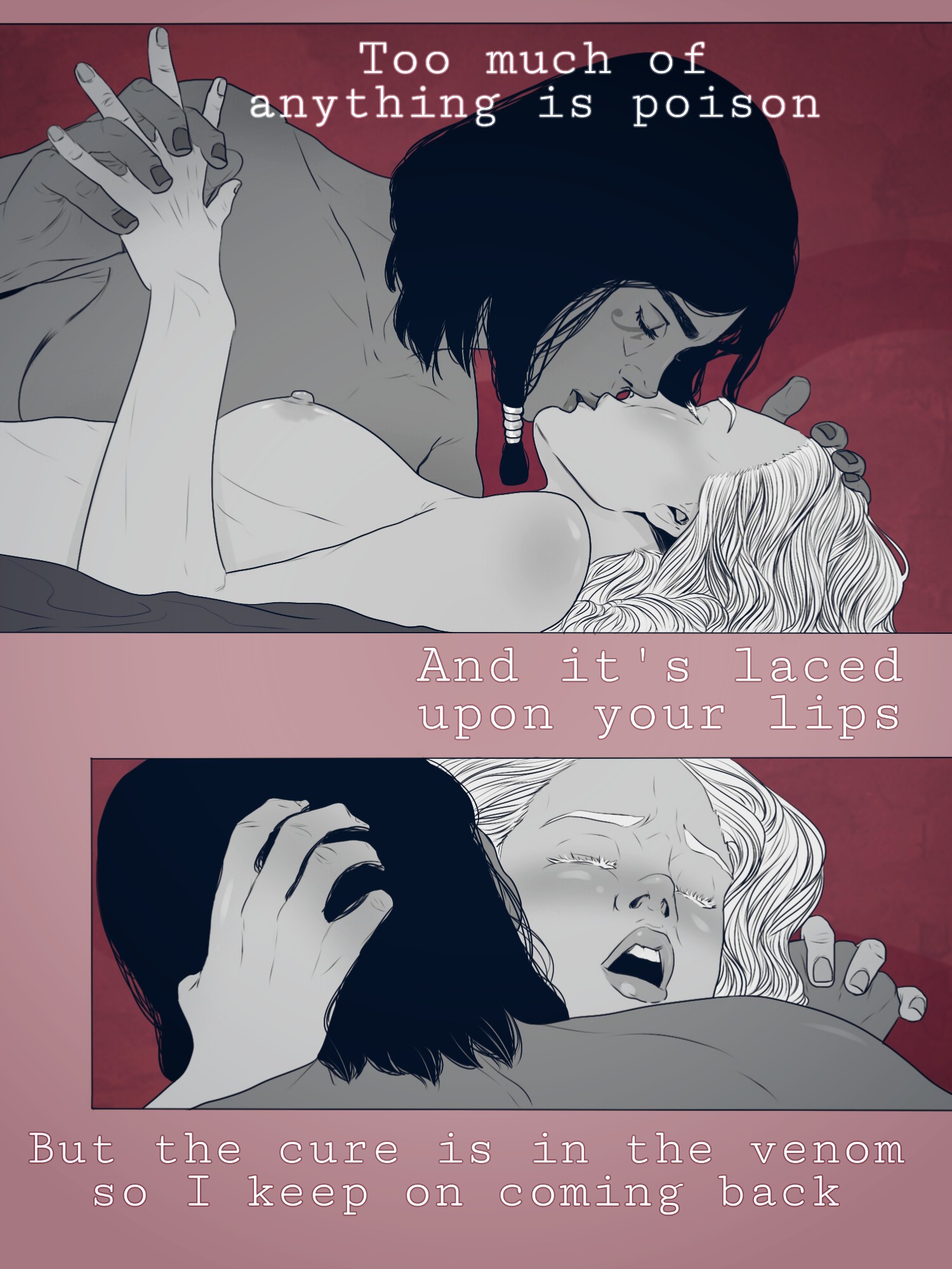 2d, 2girls, female, kiss, ladypaprika, mercy, overwatch, pharah, tattoo, yuri