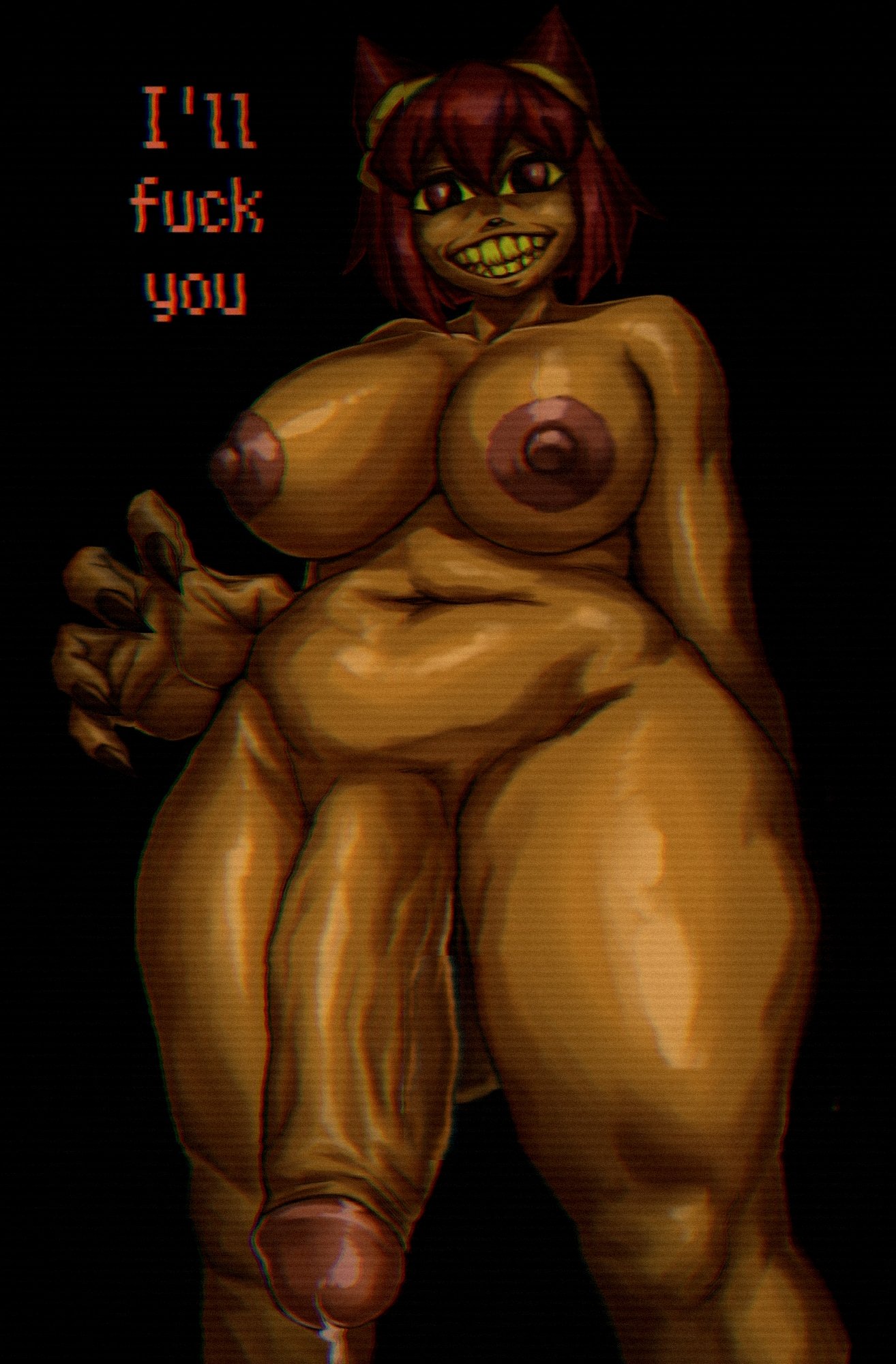 cat ears, cat tail, catgirl, creepy face, creepypasta, english text, futa only, futanari, gameoverse, glitch productions, kit (gameoverse), kit bodega, m4rsart, seminal kit, seminal kit.txt, solo futa, tagme, text