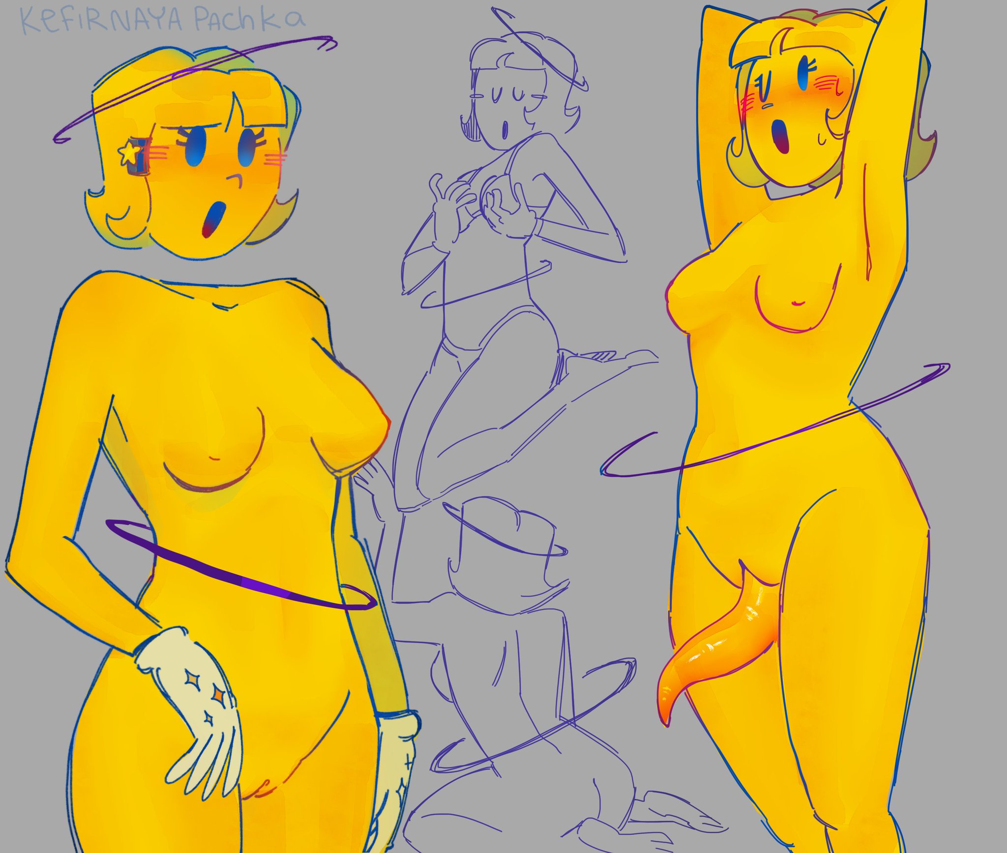 1girls, arms behind head, ass, black eyes, blush, blushing, bra, breasts, character request, copyright request, futanari, gloves, mascot horror, naked, panties, planet rings, posing, pussy, rings, roblox, roblox game, tagme, tentacle, tentacle penis, unknown character, vagina, wonderland, yellow body, yellow hair