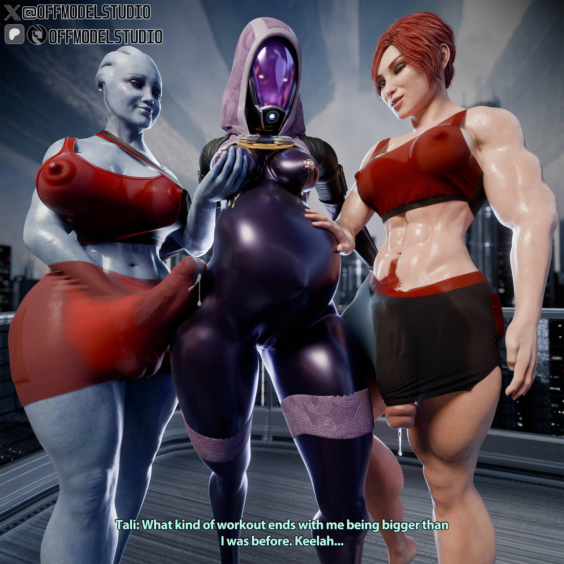 1girls, 2futas, 3d, 3d (artwork), abs, alien, alien girl, alien humanoid, artist logo, artist name, bioware, black eyeliner, black eyeshadow, bodysuit, breast grab, bubble butt, cameltoe, child bearing hips, clothed female, clothed futanari, clothing, commander shepard, curvaceous, curvaceous female, curvy female, curvy hips, ejaculation, english text, erect nipples, erect nipples under clothes, erect penis, erection, erection under clothes, eyeliner, eyeshadow, female, femshep, futa on female, futa with female, futanari, futashep, huge areolae, huge ass, huge breasts, huge nipples, huge penis, huge testicles, jane shepard, lactating, lactating nipples, lactating through clothing, lactation, lactation through clothes, large areolae, large ass, large breasts, large nipples, large penis, large testicles, latex, latex bodysuit, latex clothing, latex skinsuit, liara t'soni, light skin, light-skinned futanari, mass effect, navel, offmodelstudio, pale skin, pale-skinned futanari, partially clothed, partially clothed futa, penis grab, pregnant, pregnant belly, pregnant female, premature ejaculation, pubic hair, quarian, red hair, red pubic hair, science fiction, see-through, see-through bra, see-through clothes, see-through clothing, see-through shorts, see-through skirt, see-through top, short hair, skinsuit, sweat, sweaty, sweaty breasts, sweaty legs, tali'zorah nar rayya, tentacle hair, video game, video game character, video game franchise, watermark, wide hips