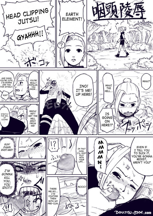 black_and_white comic hard_translated ino_yamanaka ino_yamanaka(genin) monochrome naruto original_character translated young yuasa