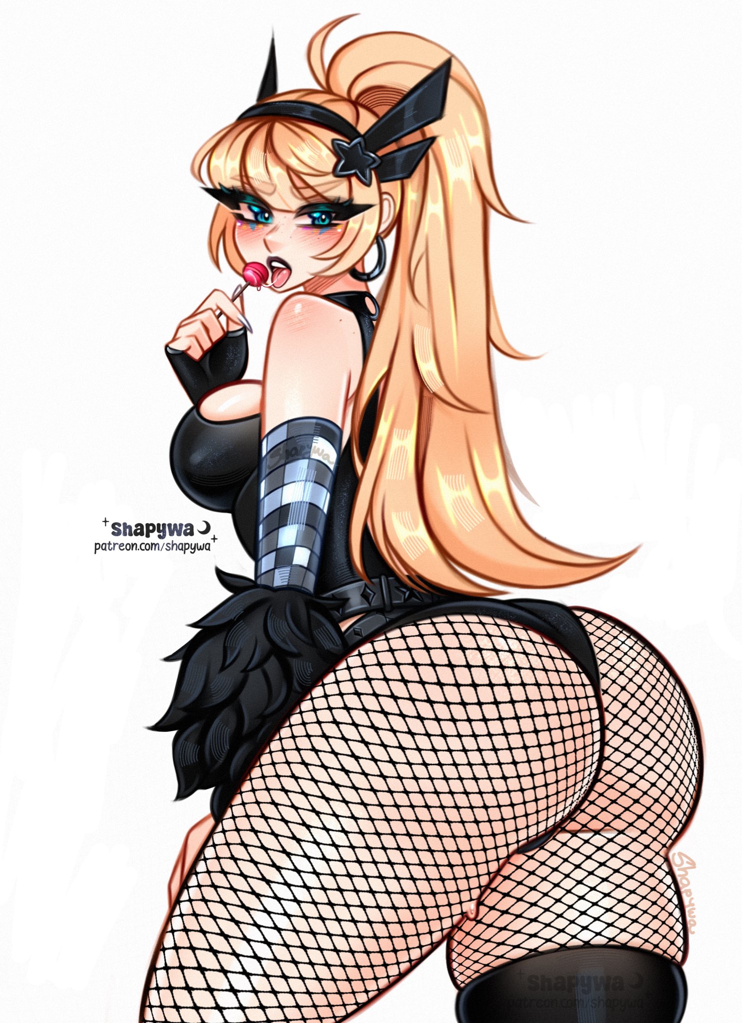 1girls, 2d, alternate version available, ass, breasts, english text, female, female focus, female only, hi res, large ass, large breasts, light skin, light-skinned female, magik (illyana rasputin), magik (infernal idol), magik (marvel rivals), marvel, marvel comics, marvel rivals, shapywa, solo, text, thick thighs, thighs, wide hips