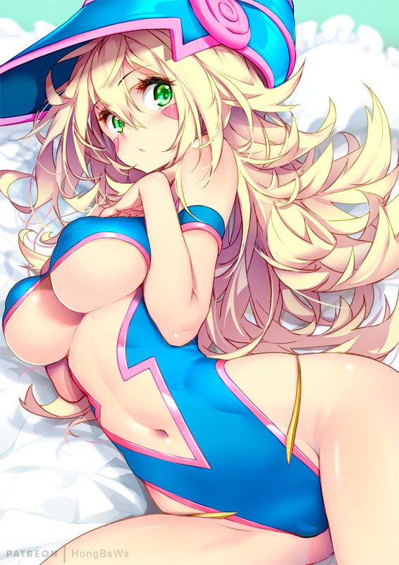 1girls abs alternate_outfit belly big_breasts blonde_hair dark_magician_girl duel_monster eye_contact female female_only hat hong_(white_spider) horny konami long_hair looking_at_viewer magical_girl magician_hat navel nipples nipples_visible_through_clothing only_female patreon solo solo_female solo_focus text thick_thighs underboob watermark wide_hips yu-gi-oh! yuu-gi-ou_duel_monsters