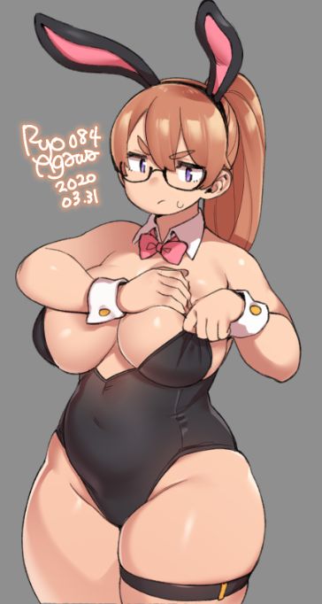 1girls, big breasts, breasts, bunny ears, bunny girl, bunnysuit, female, female only, large breasts, ryo agawa, solo, thick thighs, wide hips